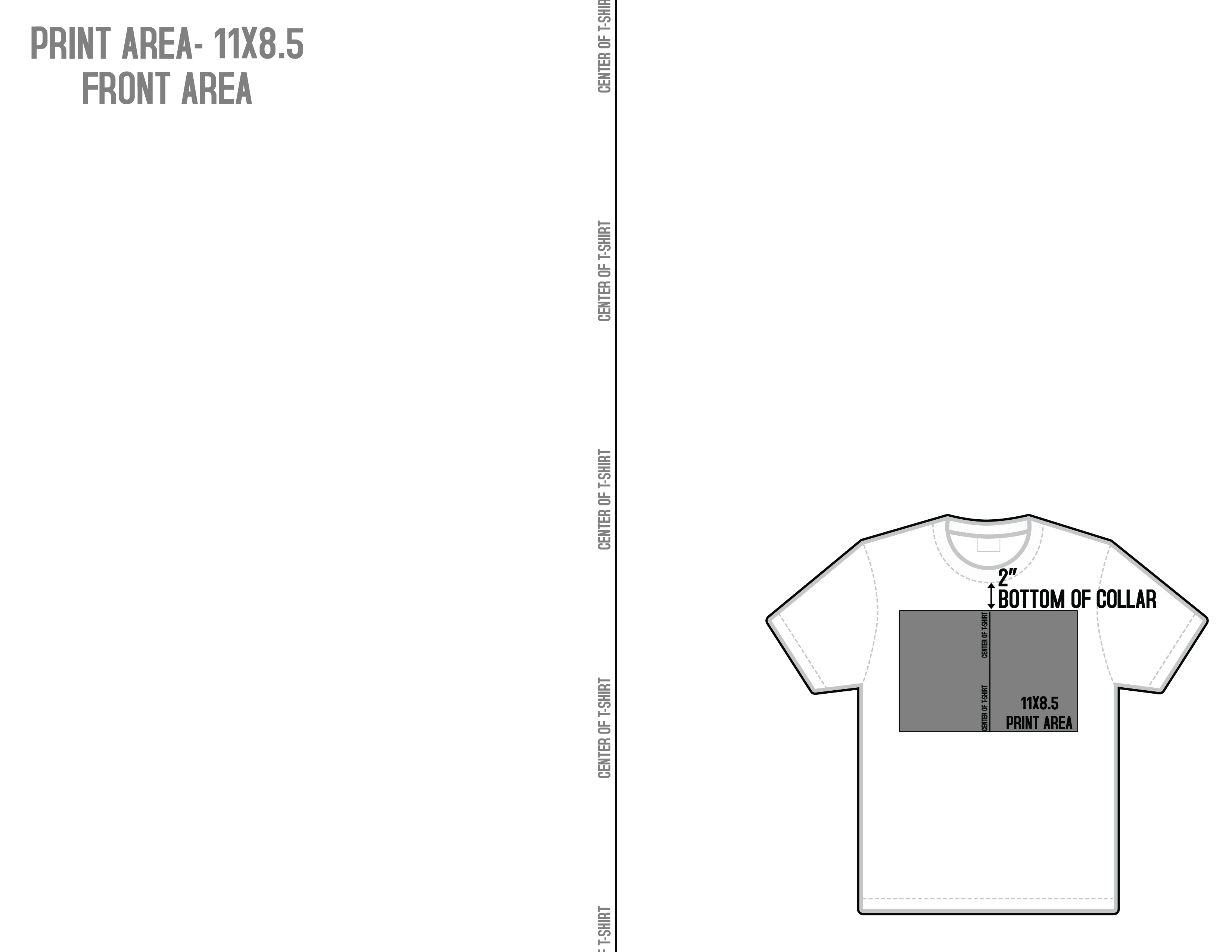 Apparel T-Shirts - 11" x 8.5" White Front template