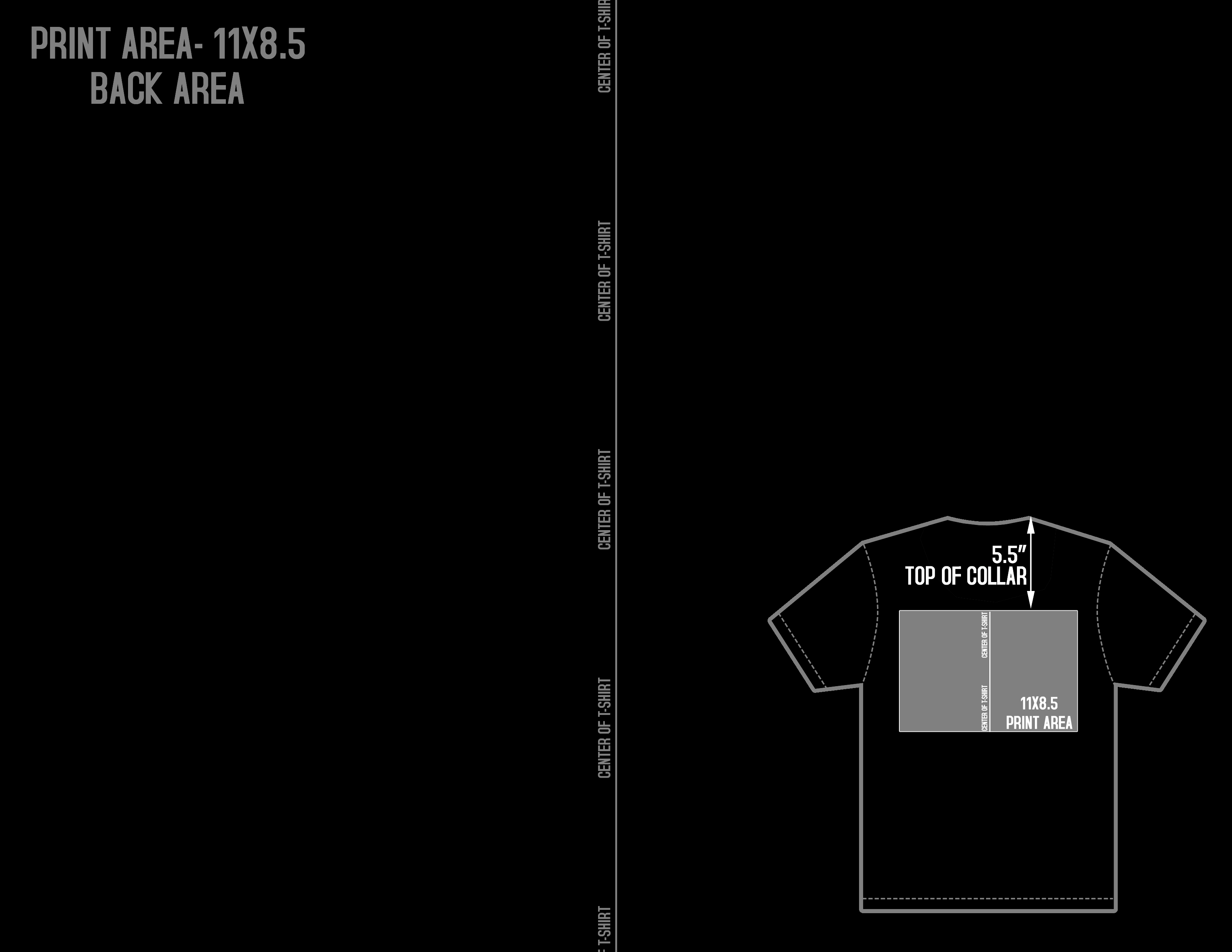 Apparel T-Shirts - 11" x 8.5" Black Back template