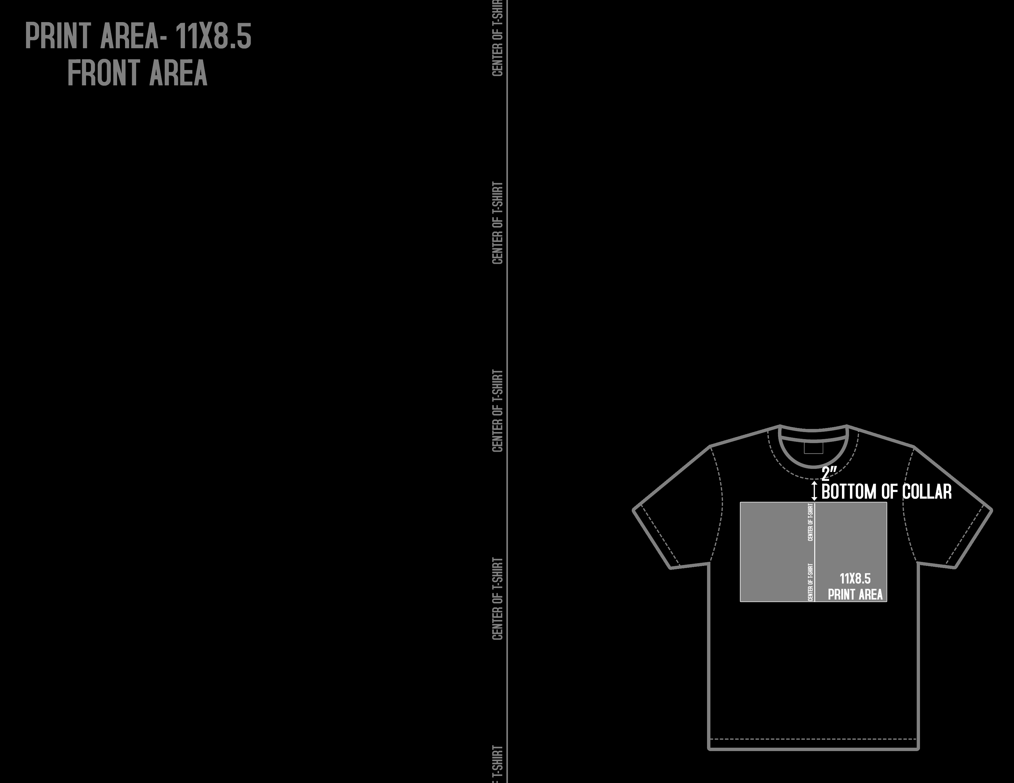 Apparel T-Shirts - 11" x 8.5" Black Front template