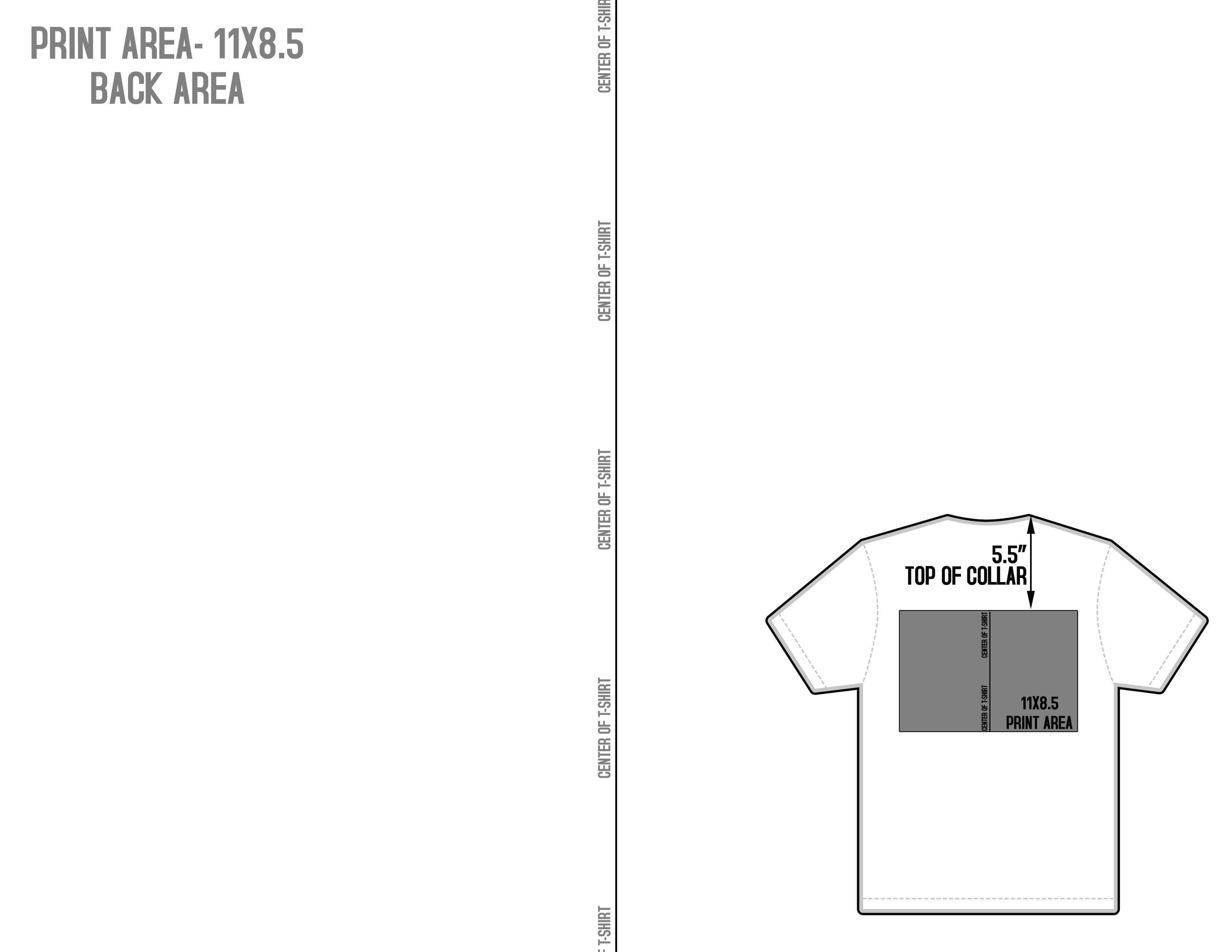 Apparel 11" x 8.5" White Back template