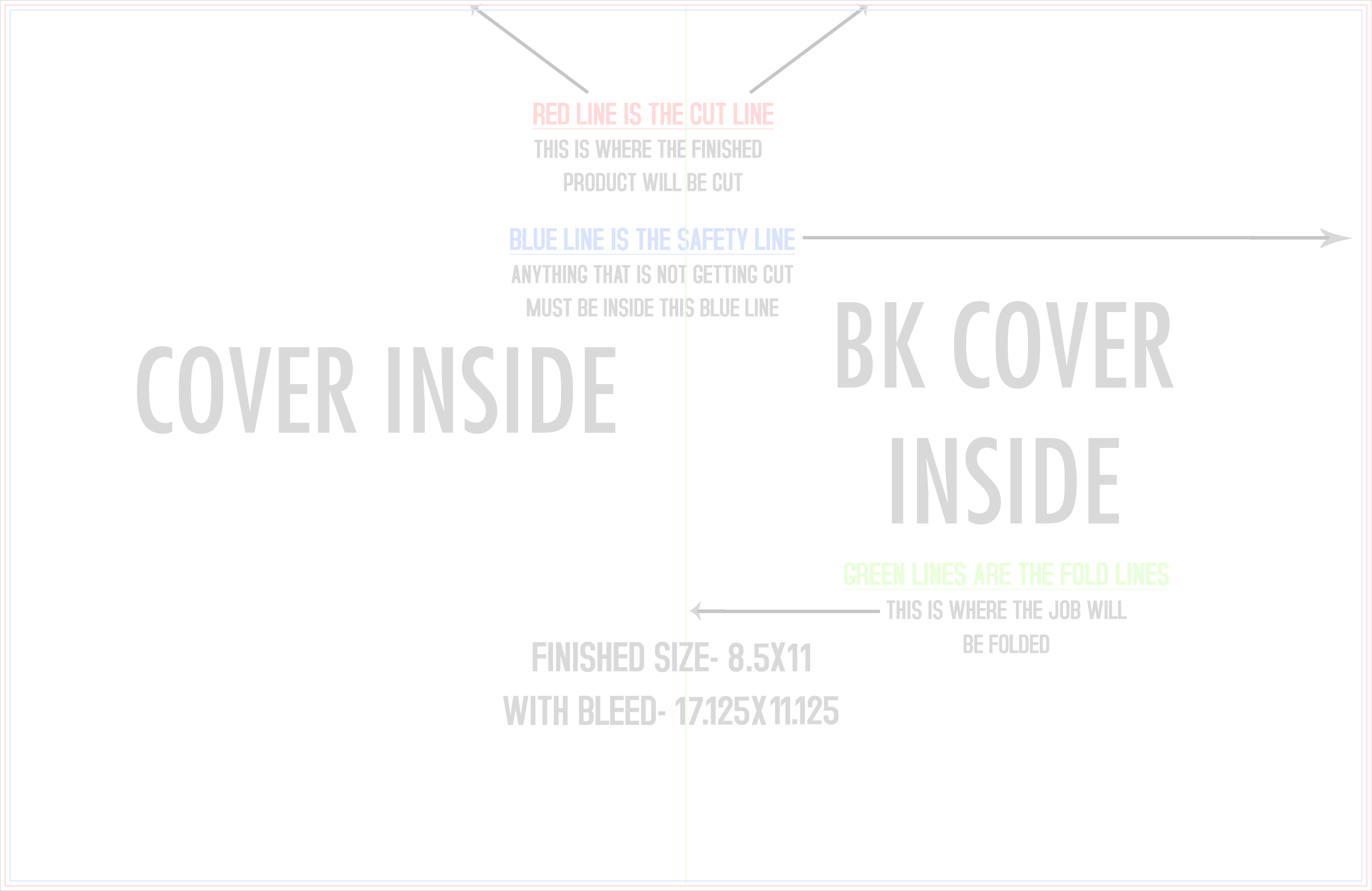 Booklets 11" x 17" Sheet Four x 11" x 8.5" Landscape Pages Inside (Horizontal) template