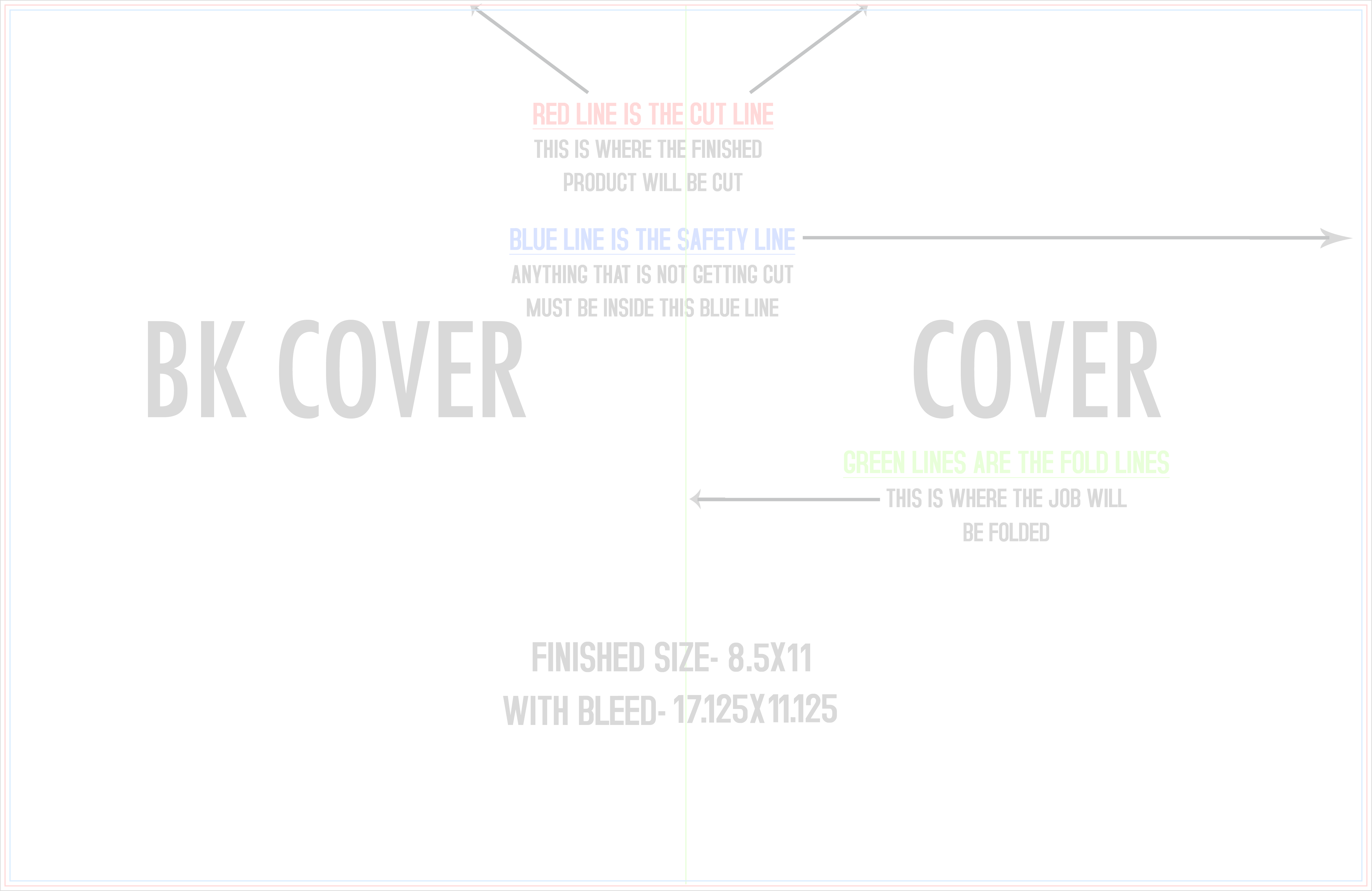 Booklets 11" x 17" Sheet Four x 11" x 8.5" Landscape Pages Outside (Horizontal) template