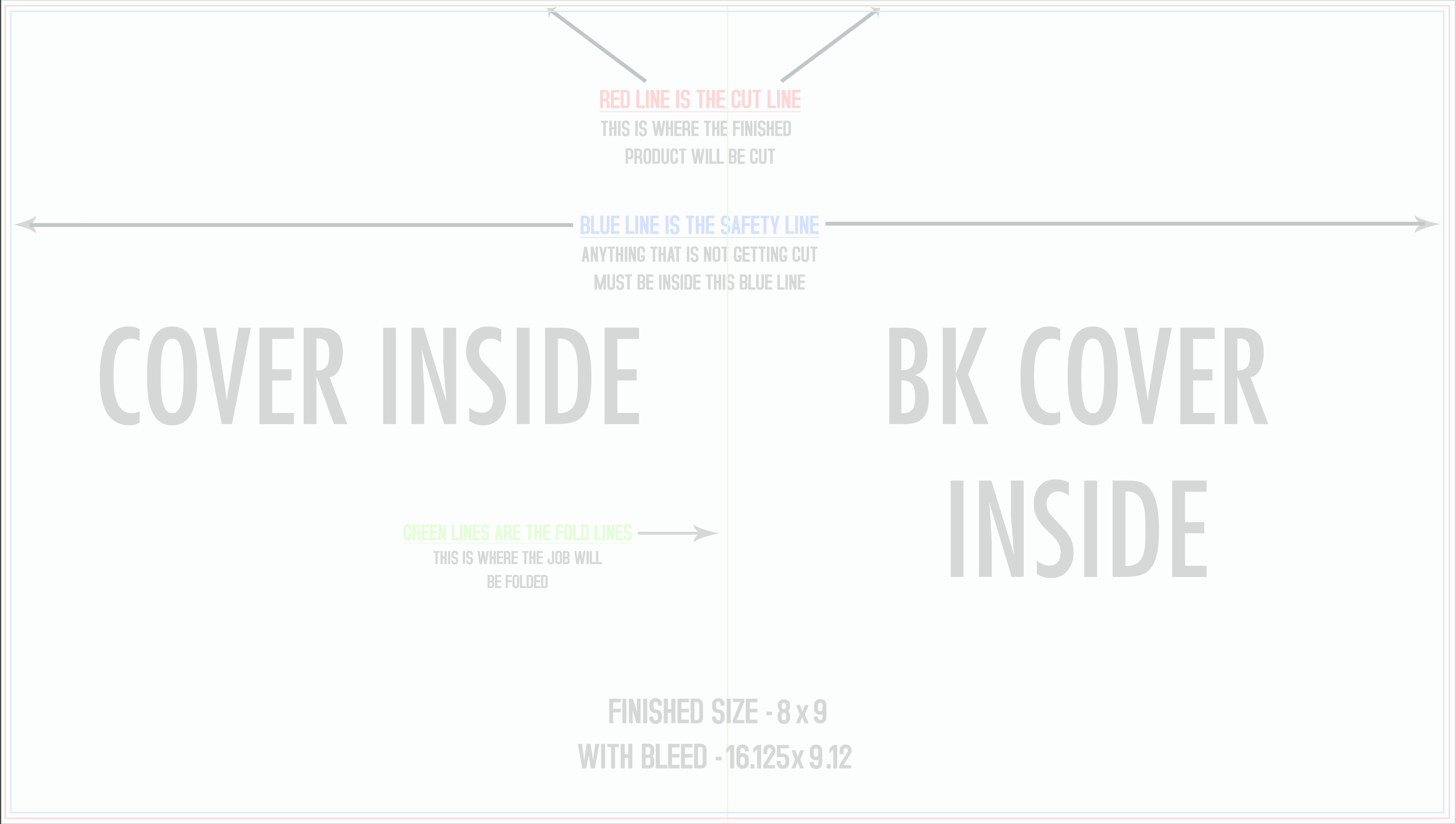 Booklets 16" x 9" Sheet Four x 8" x 9" Landscape Pages Inside (Horizontal) template