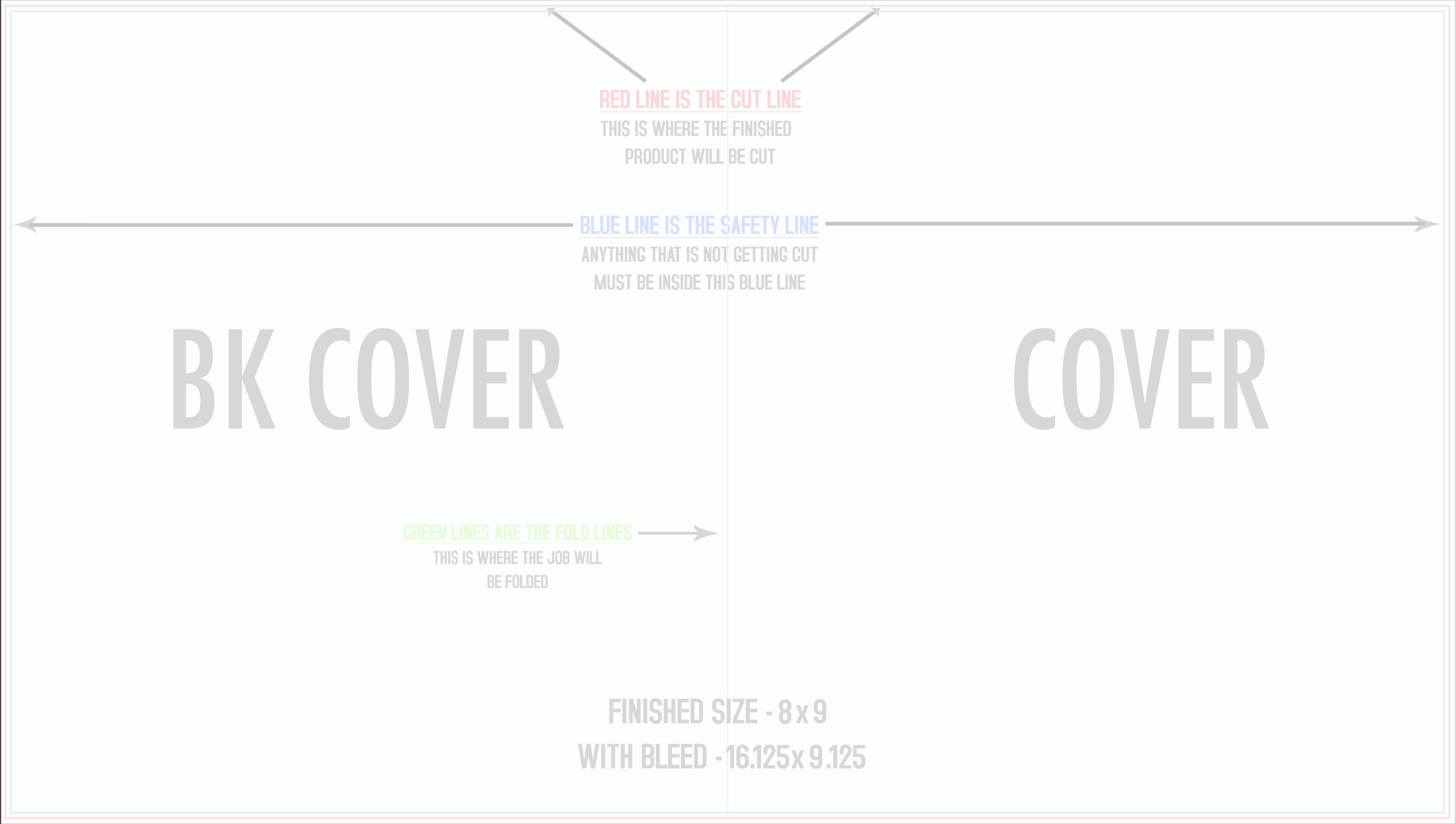 Booklets 16" x 9" Sheet Four x 8" x 9" Landscape Pages Outside (Horizontal) template