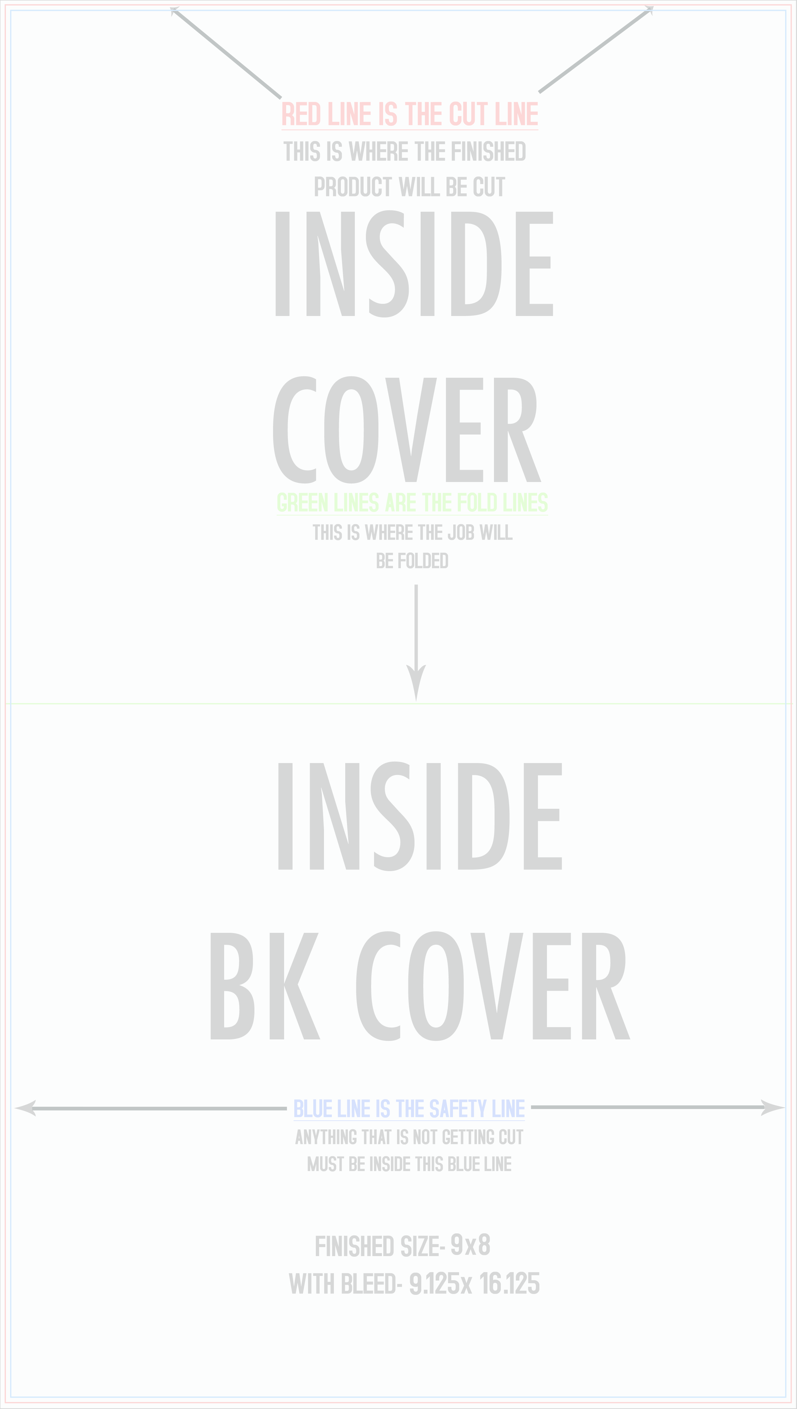 Booklets 16" x 9" Sheet Four x 9" x 8" Portrait Pages Inside (Vertical) template