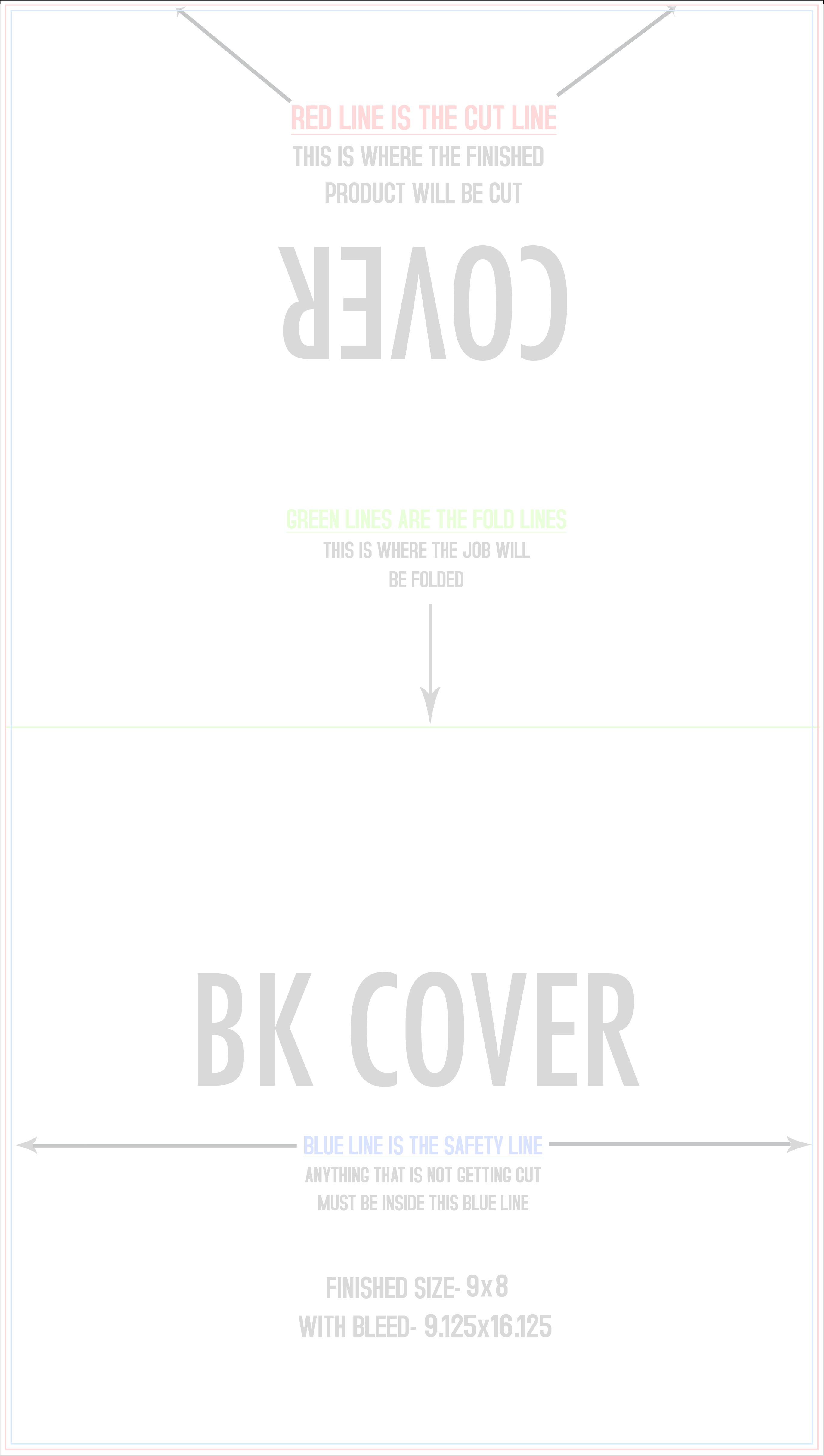 Booklets 16" x 9" Sheet Four x 9" x 8" Portrait Pages Outside (Vertical) template