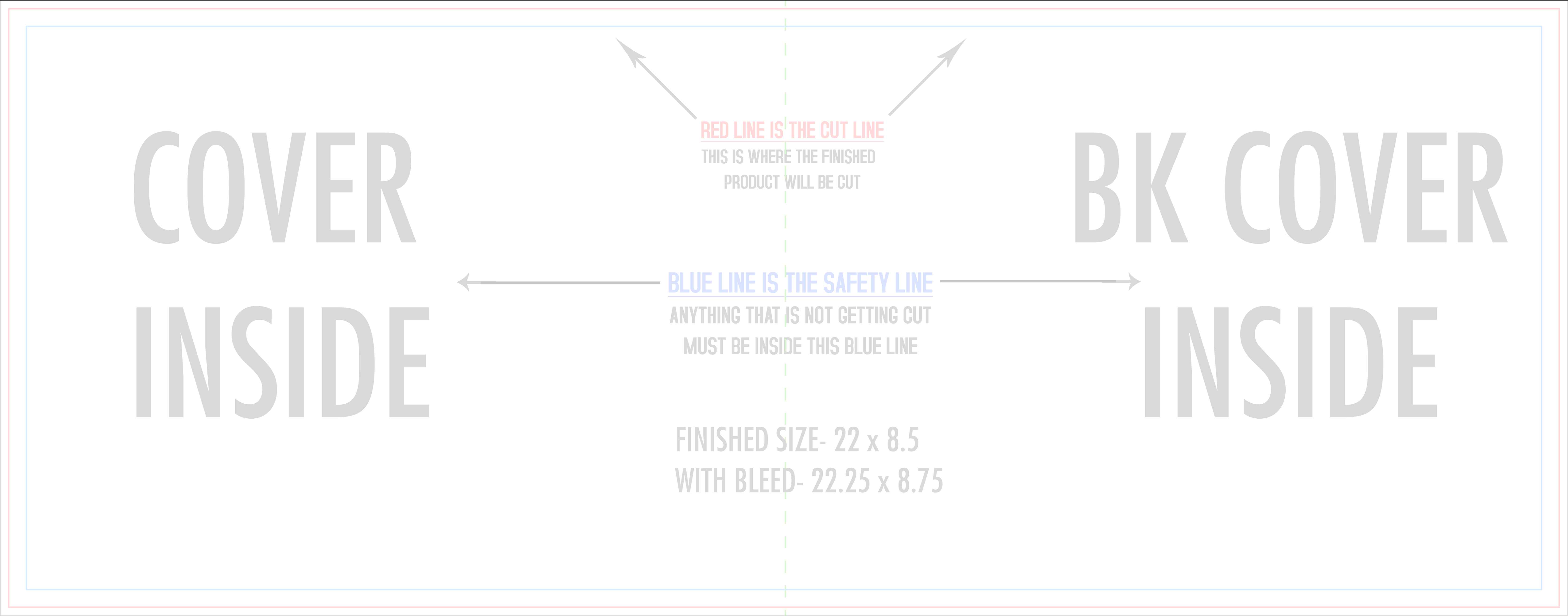 Booklets 22" x 8.5" Sheet Four x 11" x 8.5" Landscape Pages Inside (Horizontal) template