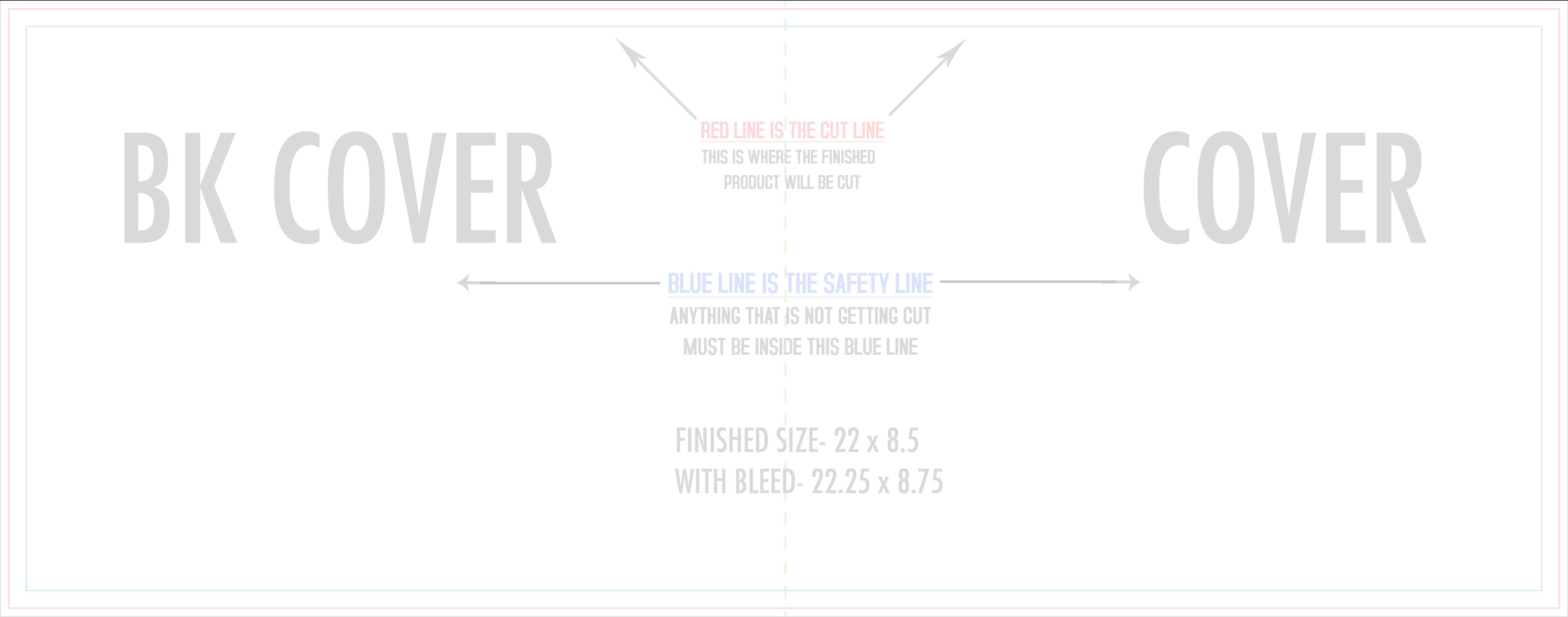 Booklets 22" x 8.5" Sheet Four x 11" x 8.5" Landscape Pages Outside (Horizontal) template