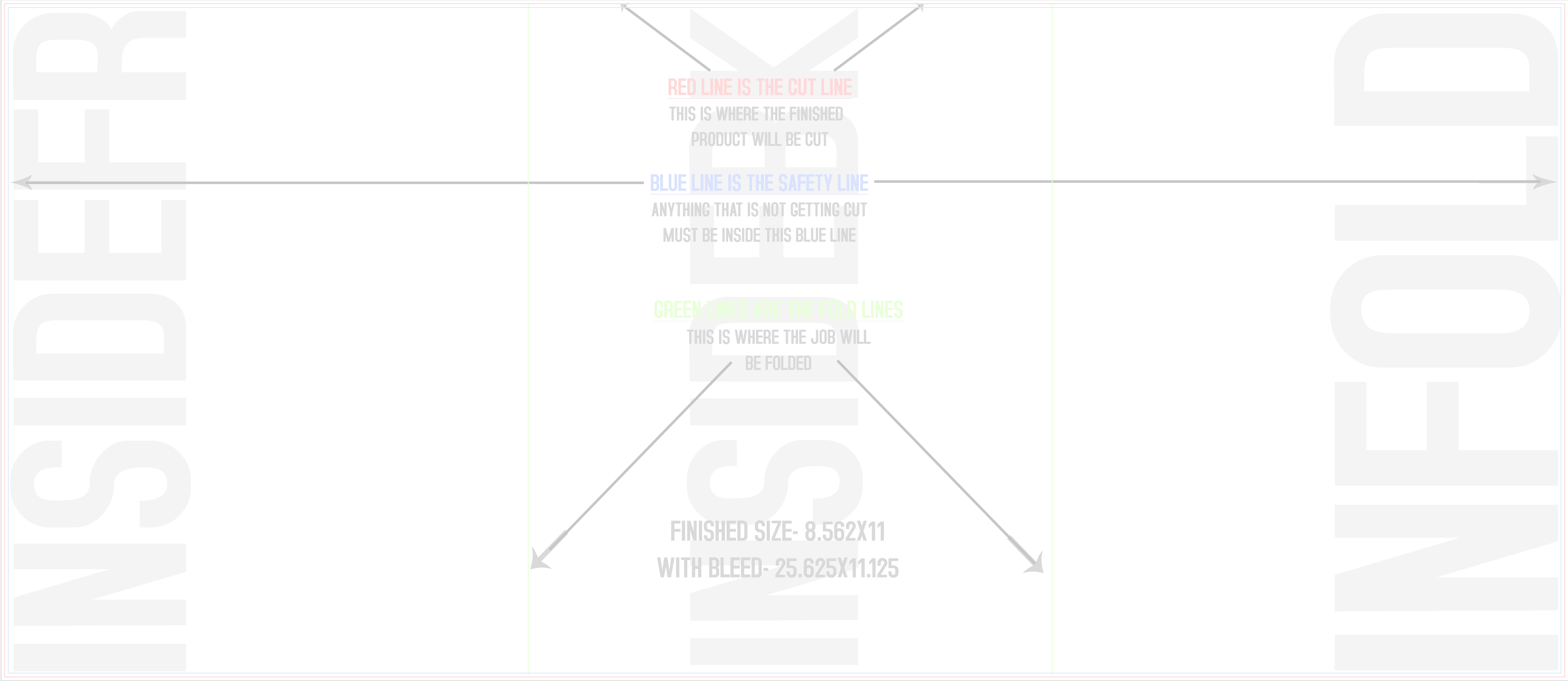 Booklets 25.5" x 11" Sheet Six x 8.5" x 11" Portrait Pages Inside (Horizontal) template