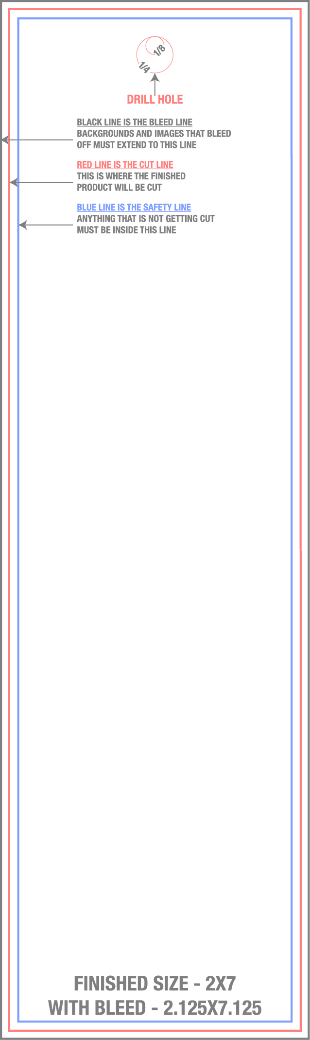 Bookmarks 2" x 7" Drill Hole (Vertical) template