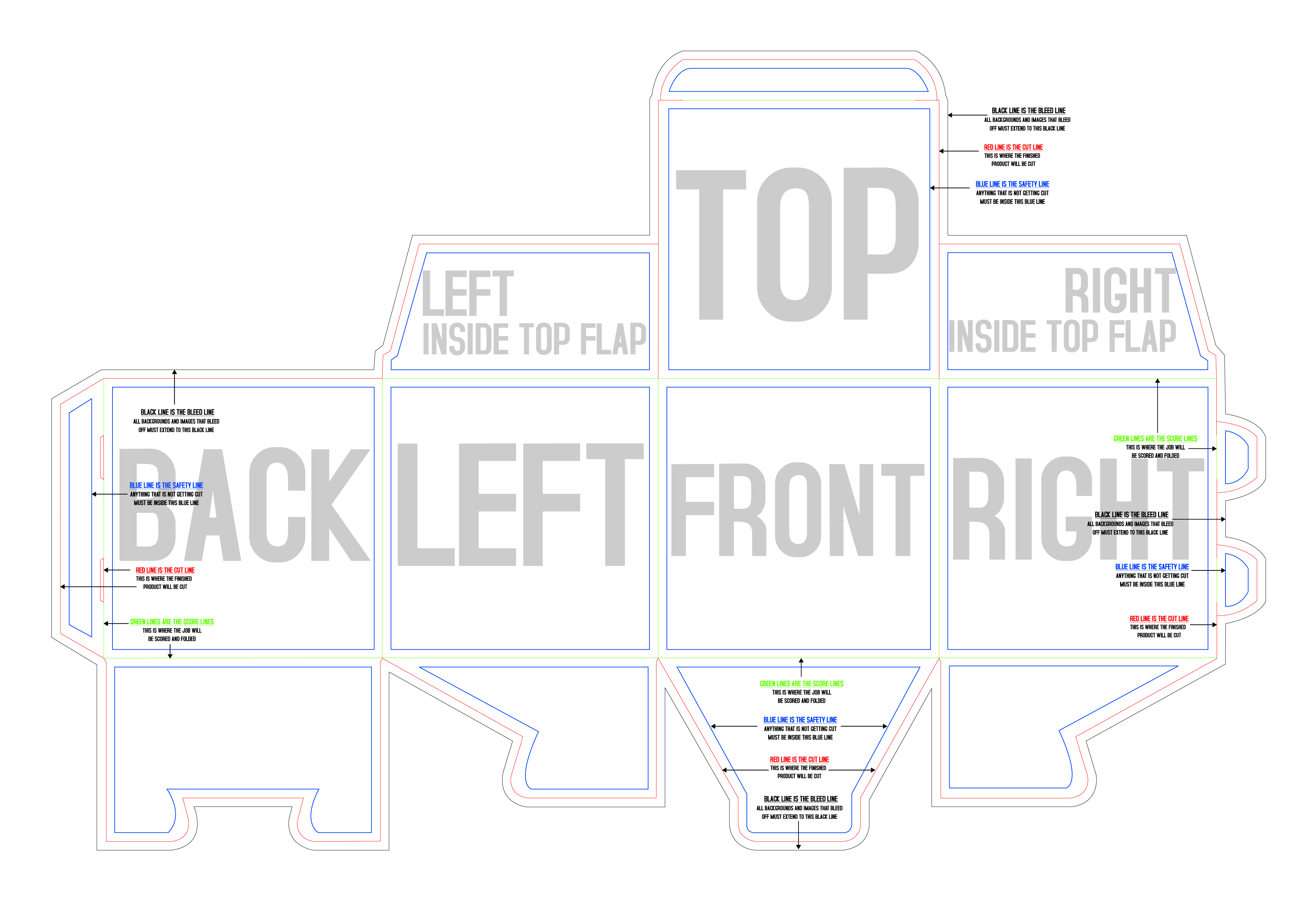 Boxes & Packaging 2.75" x 2.75" x 2.75" Outside (Horizontal) template