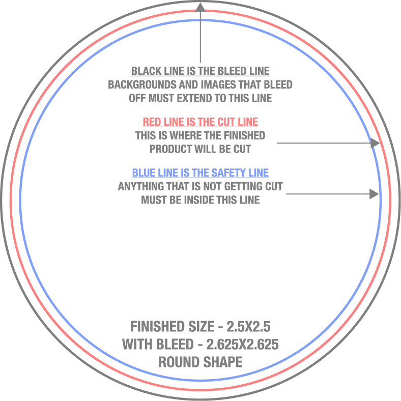 Business Cards 2.5" x 2.5" Circle template