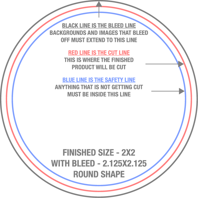 Business Cards 2" x 2" Circle template