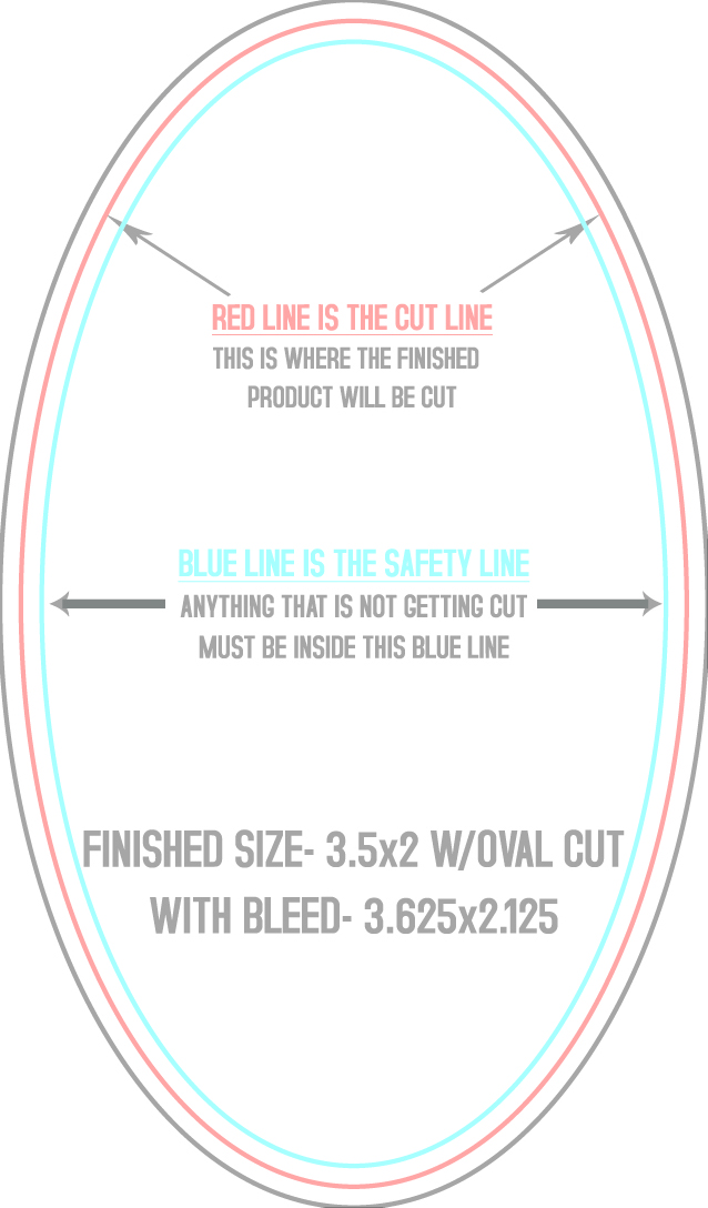 Business Cards 2" x 3.5" Oval (Vertical) template