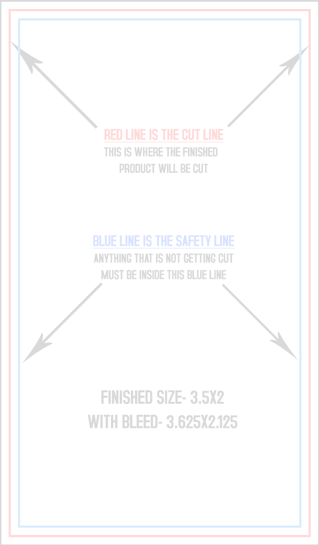 Business Cards 2" x 3.5" Standard (Vertical) template