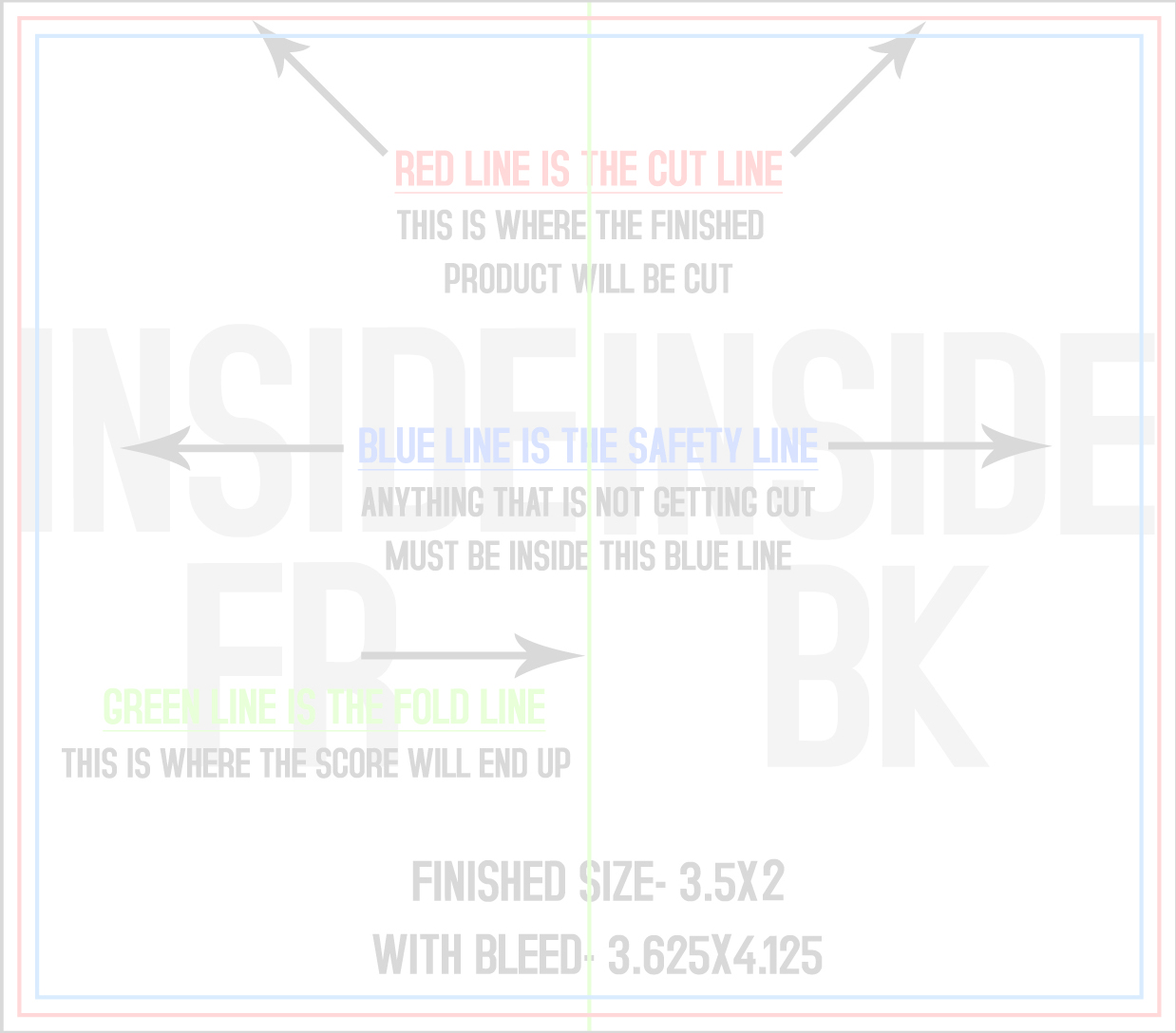 Business Cards 3.5" x 4" Fold Over Fold Over Back/Inside (Vertical) template