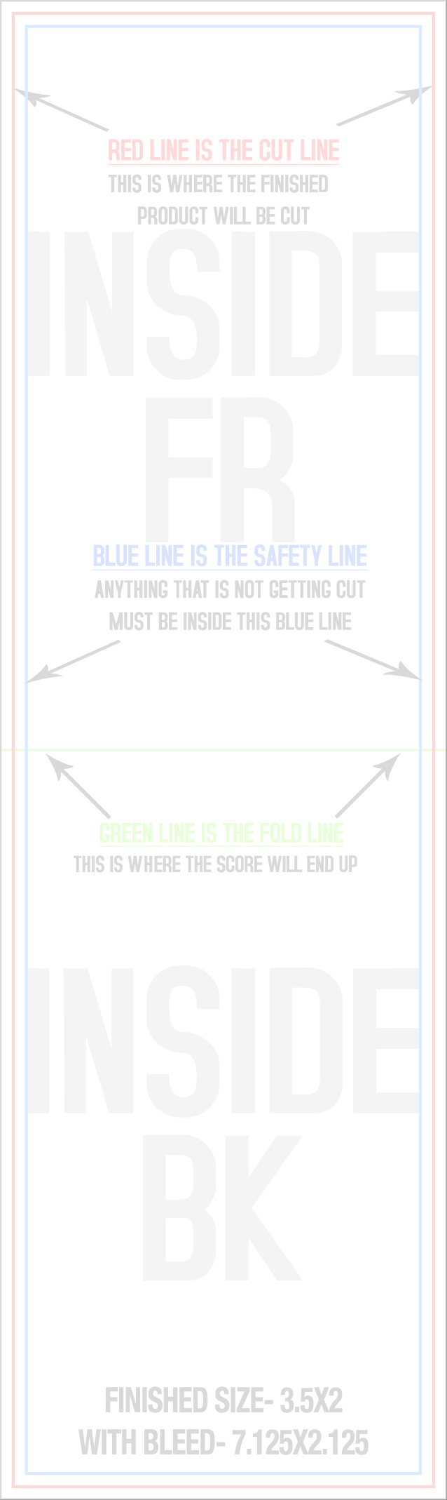 Business Cards 2" x 7" Fold Over Fold Over Back/Inside - Vertical template