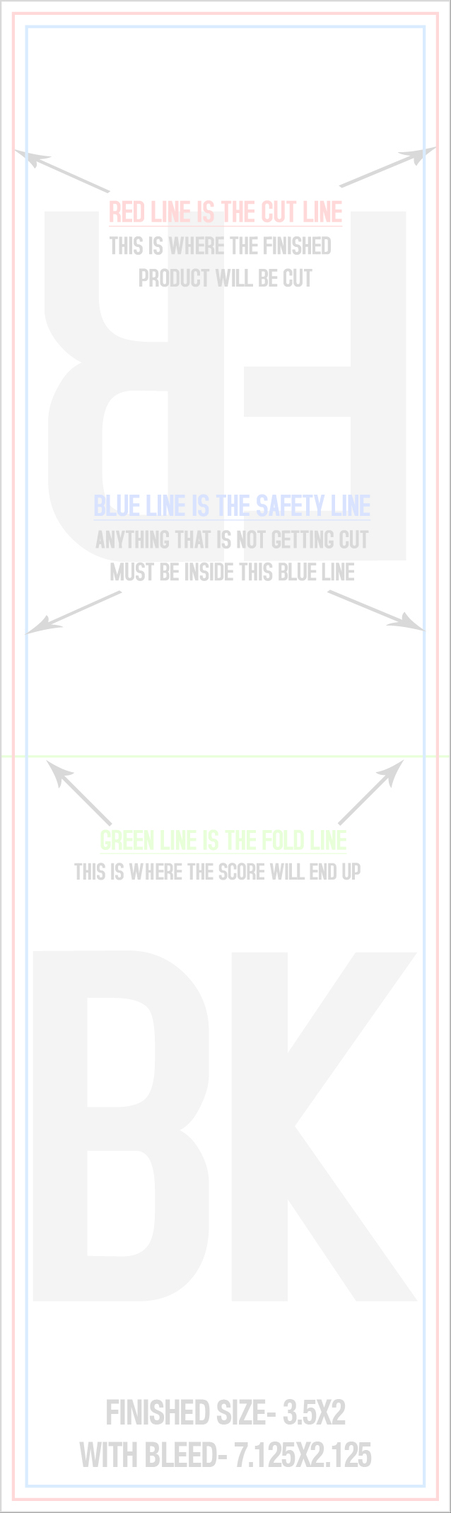 Business Cards 2" x 7" Fold Over Fold Over Front/Outside - Vertical template