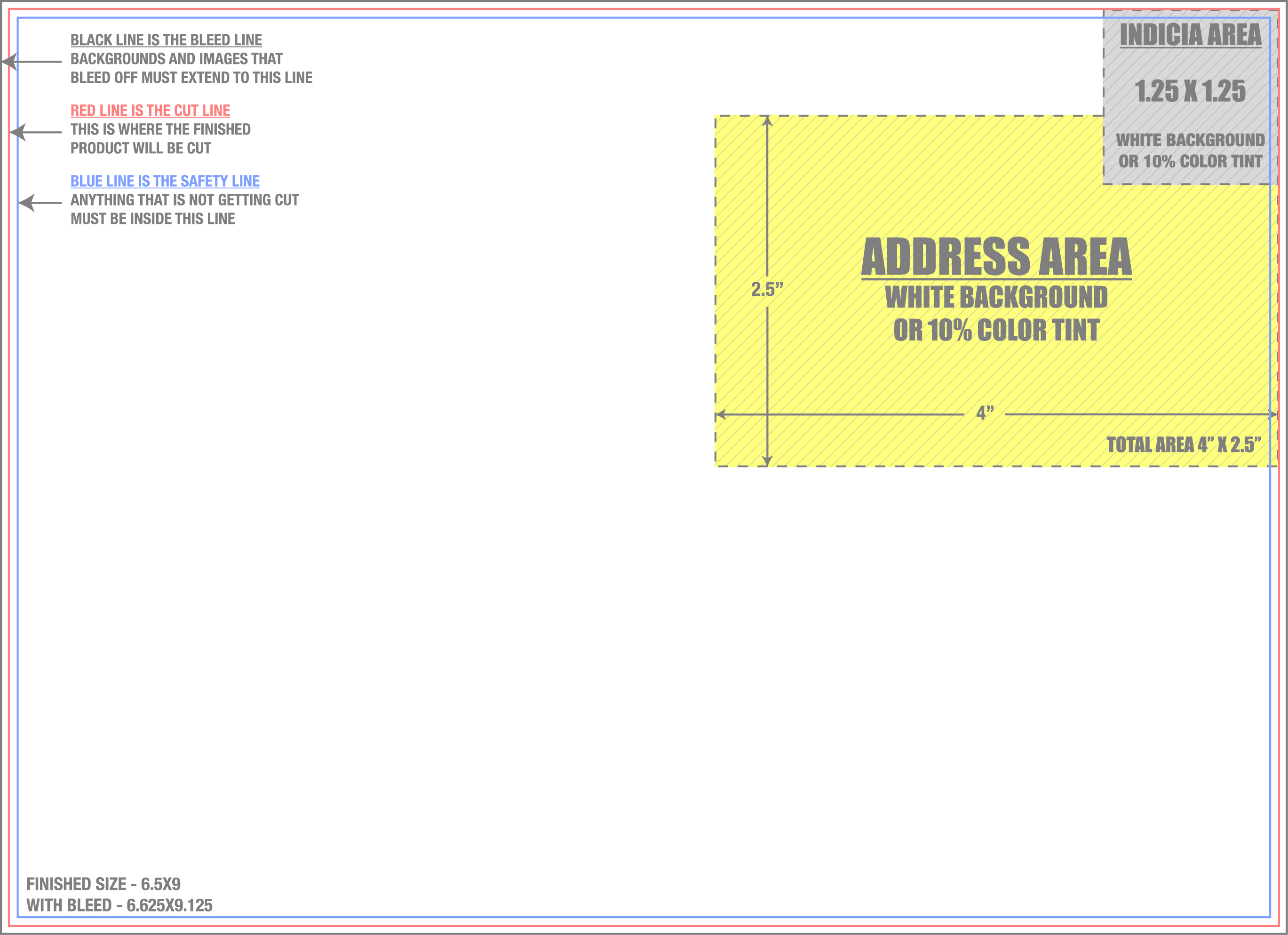 Direct Mail 6.5" X 9" Horizontal template