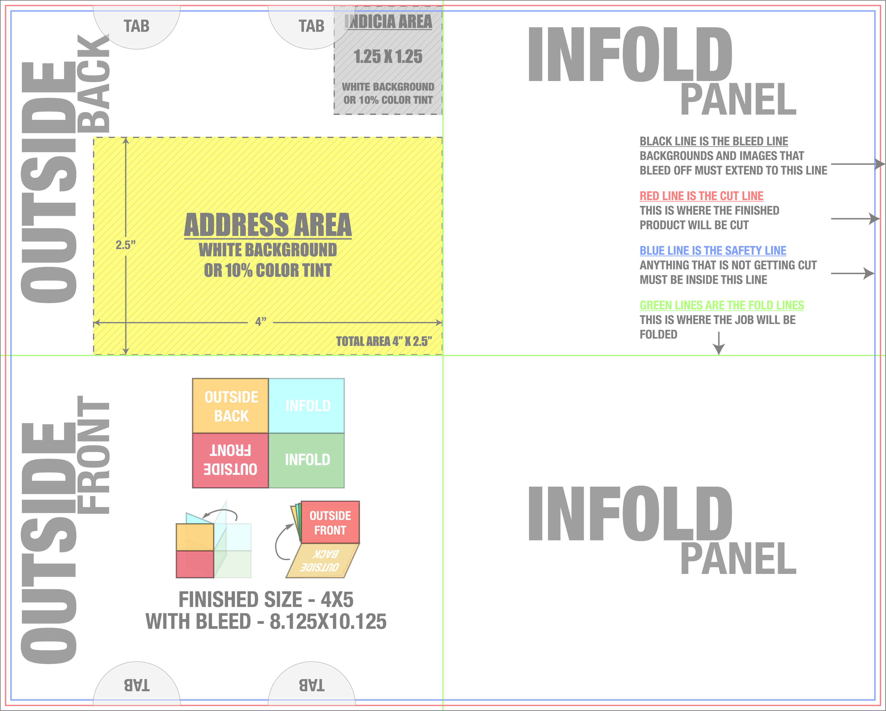 Direct Mail 8" x 10" French Fold Front/Outside template