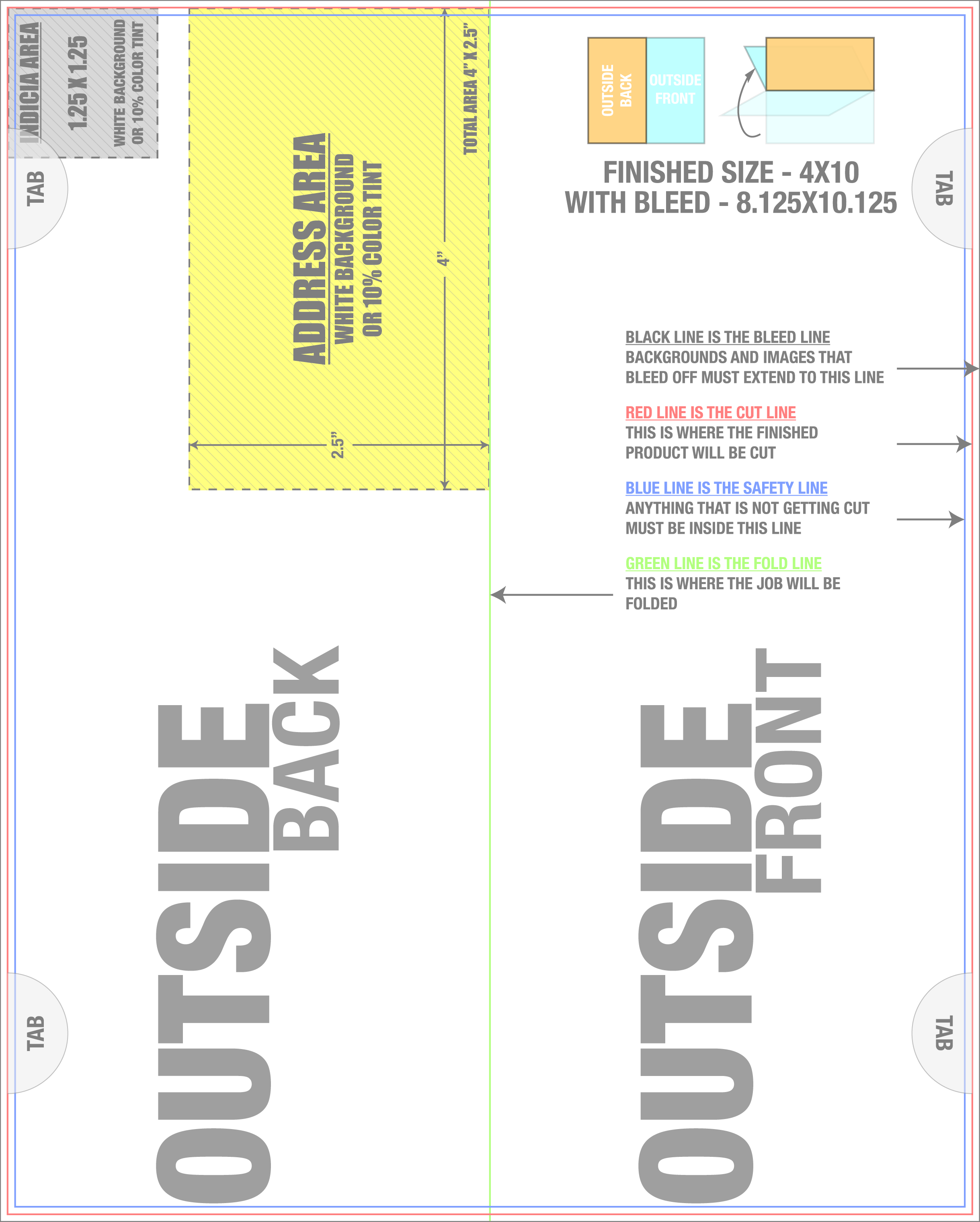 Direct Mail 8" x 10" Half-fold Portrait (Vertical) template