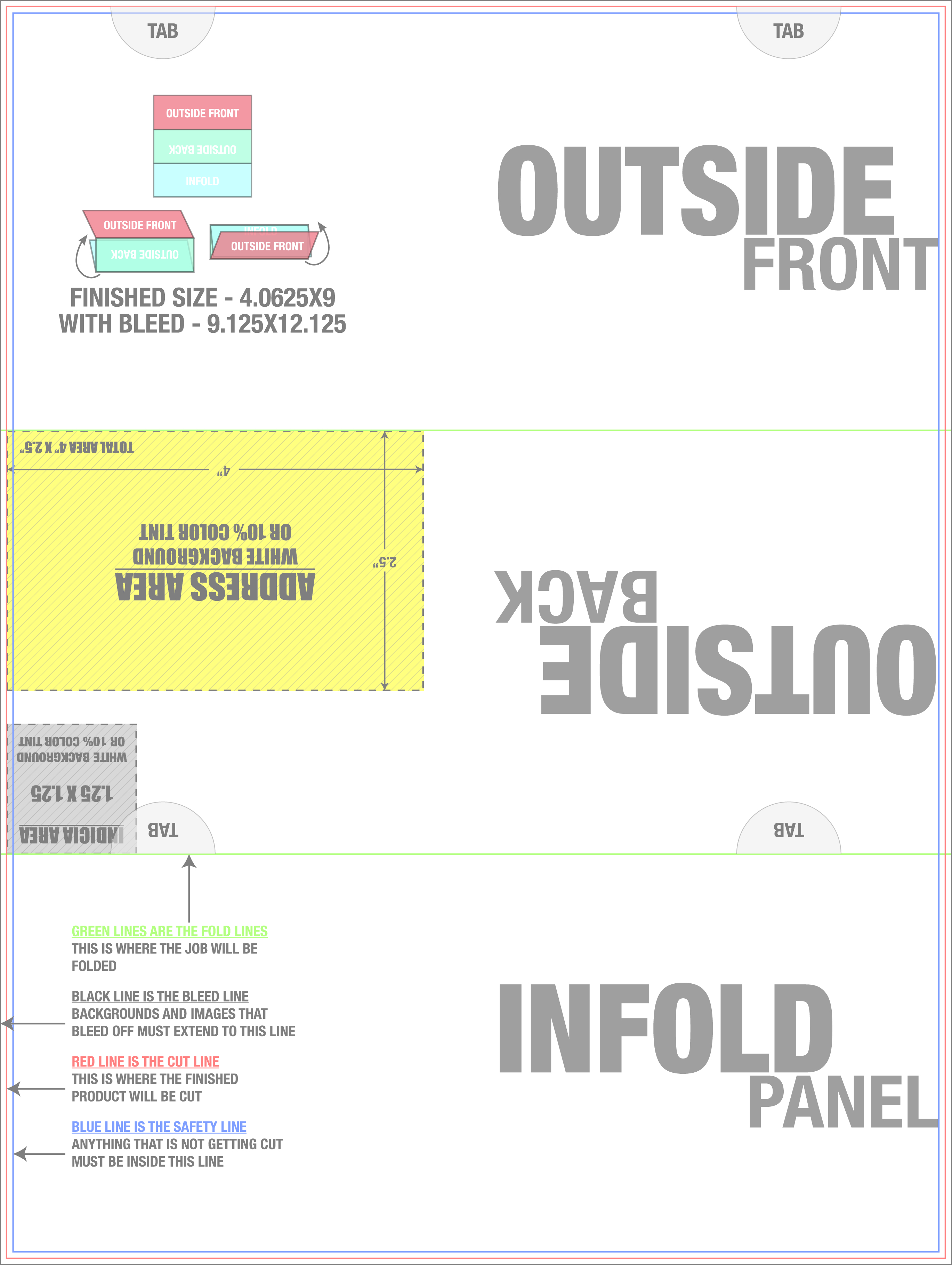 Direct Mail 9" x 12" Tri Fold Front/Outside (Vertical) template
