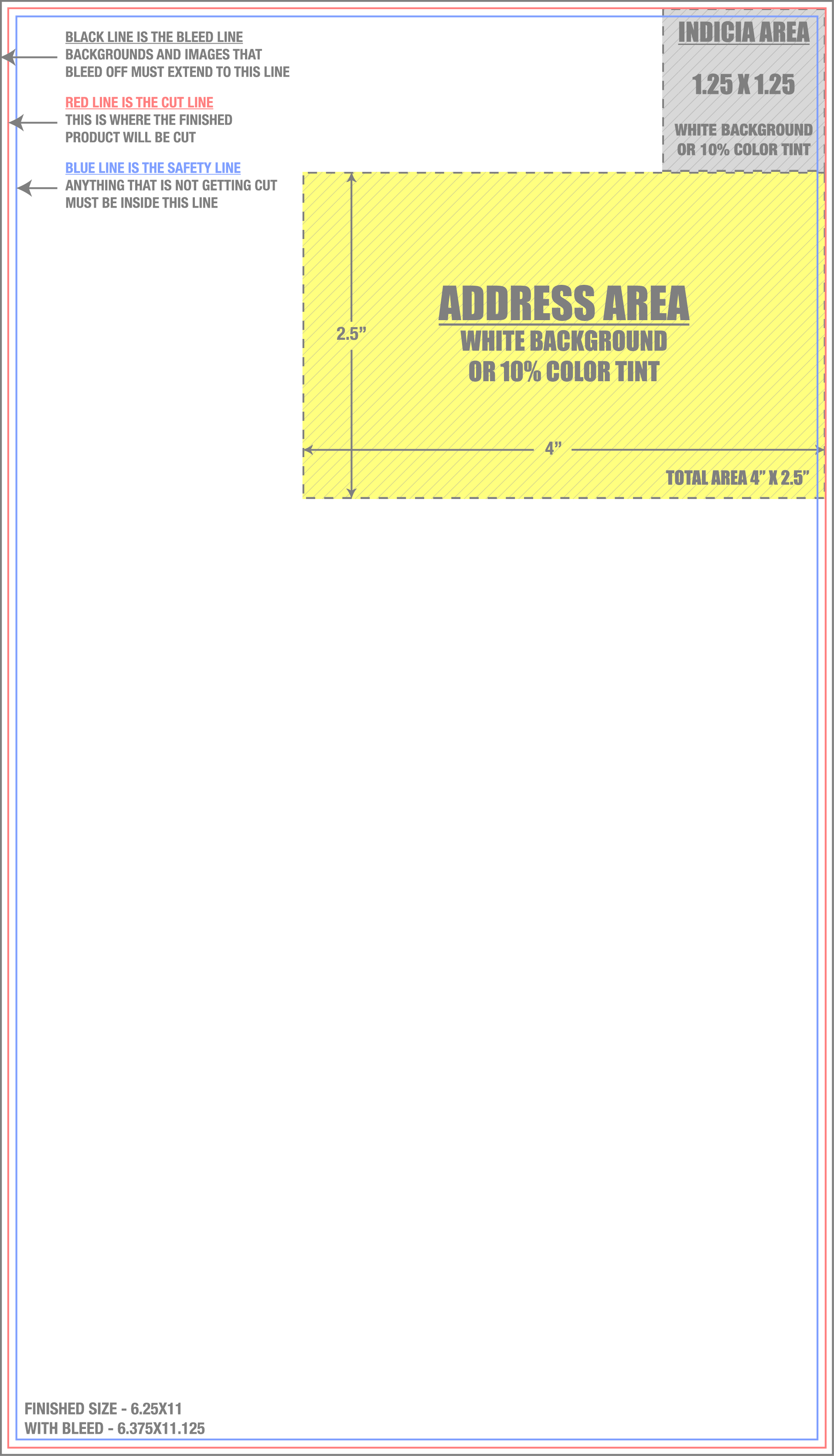 Direct Mail 6.25" x 11" Vertical template