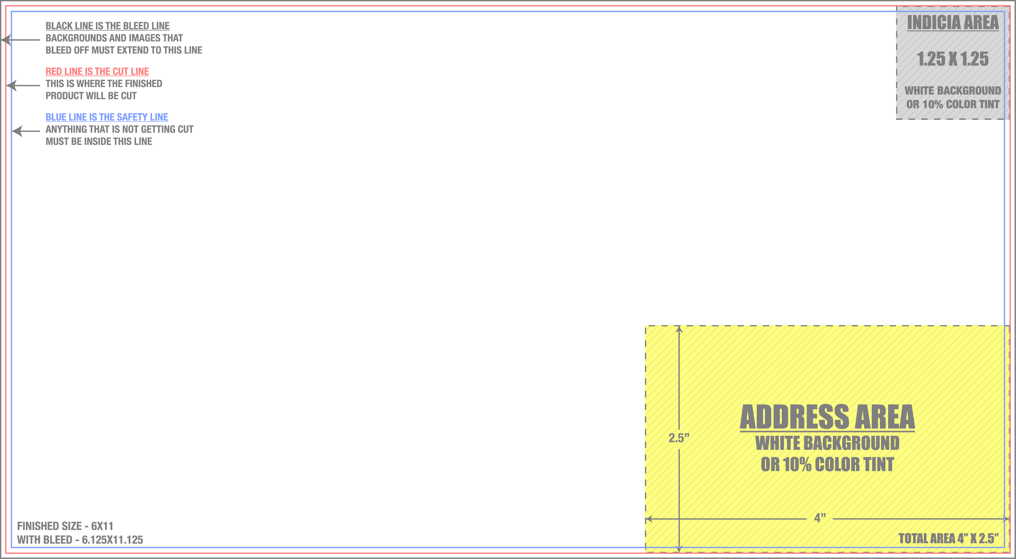 Direct Mail 6" x 11" Horizontal template