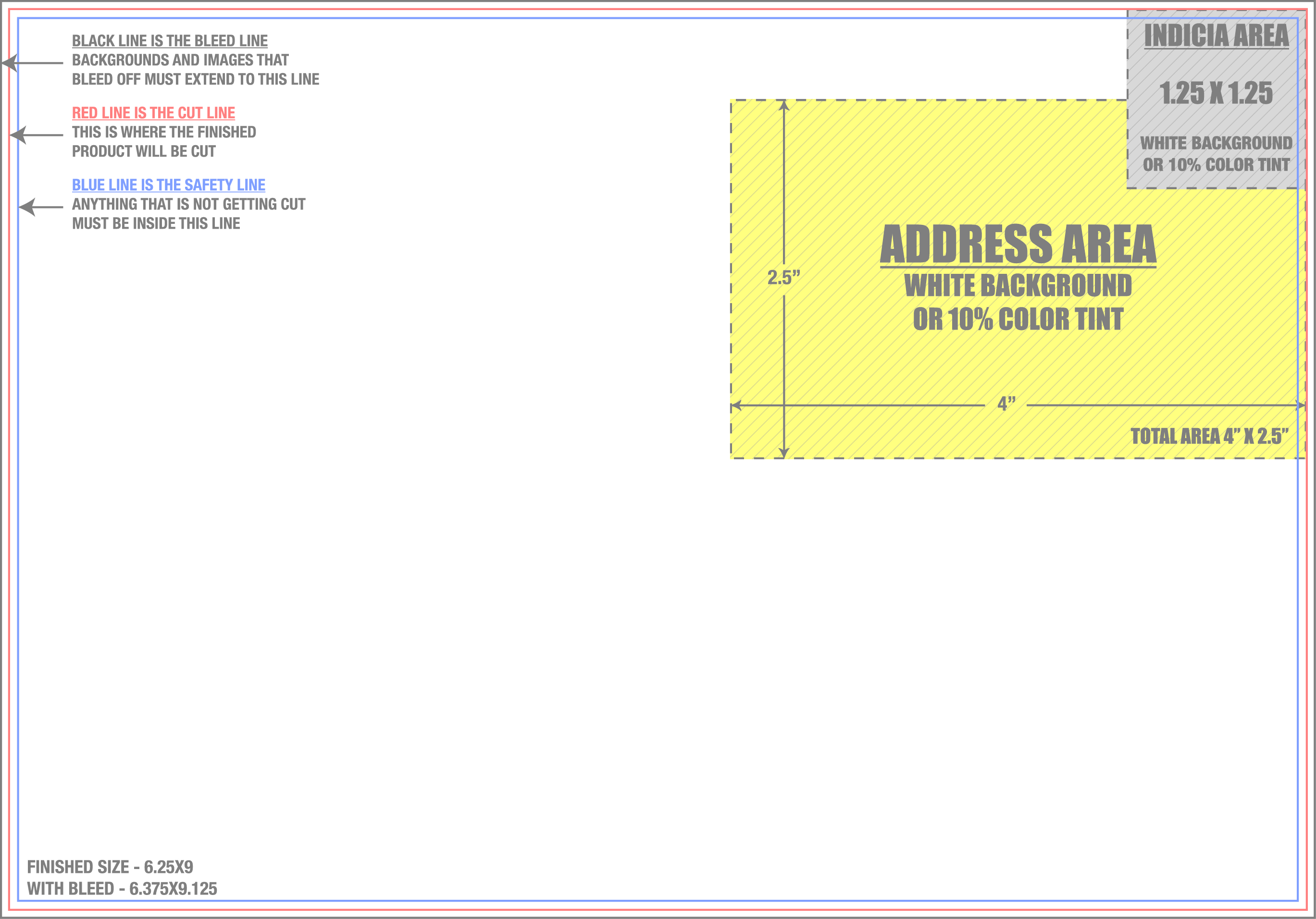 Direct Mail 6.25" x 9" Horizontal template