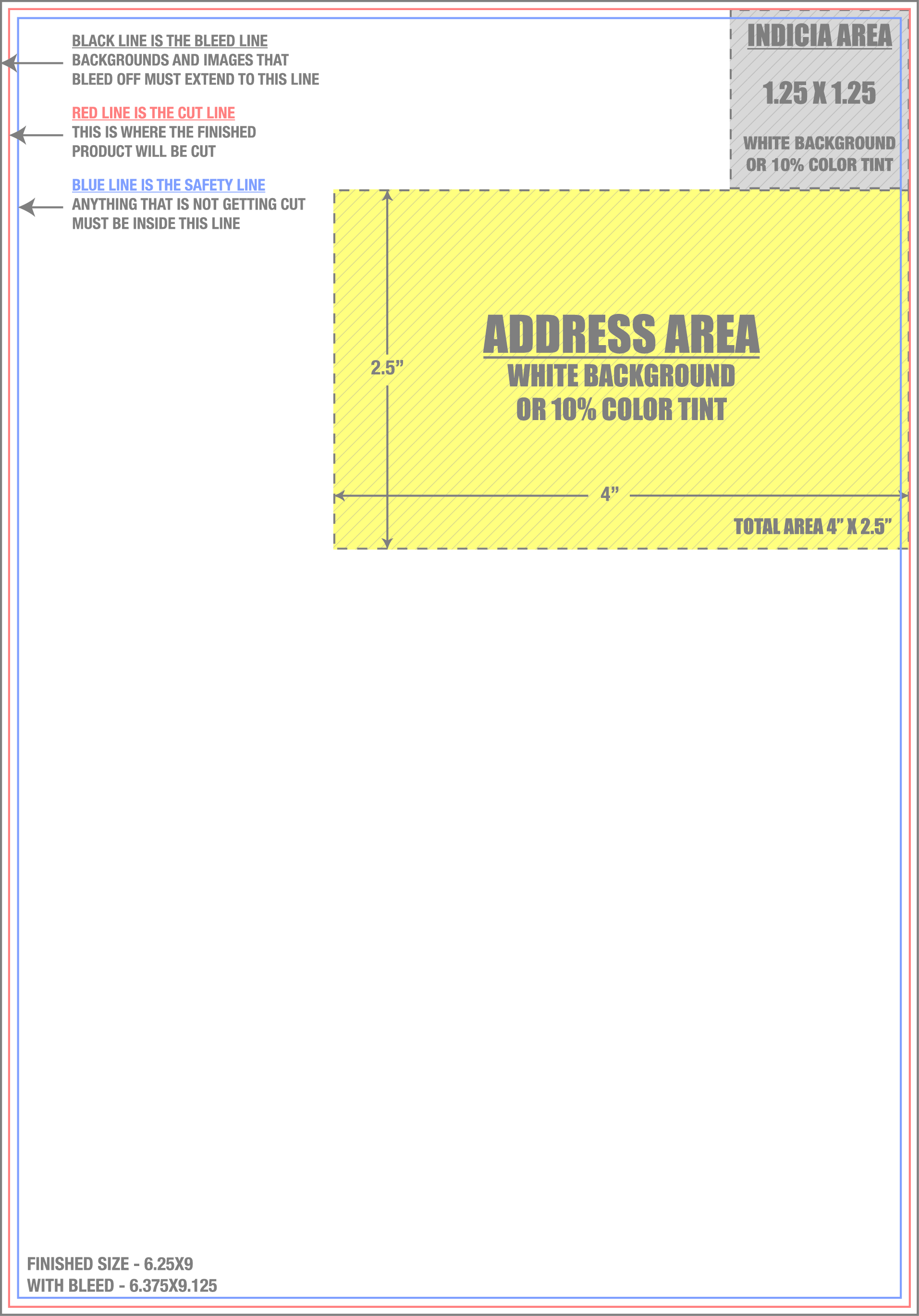 Direct Mail 6.25" x 9" Vertical template