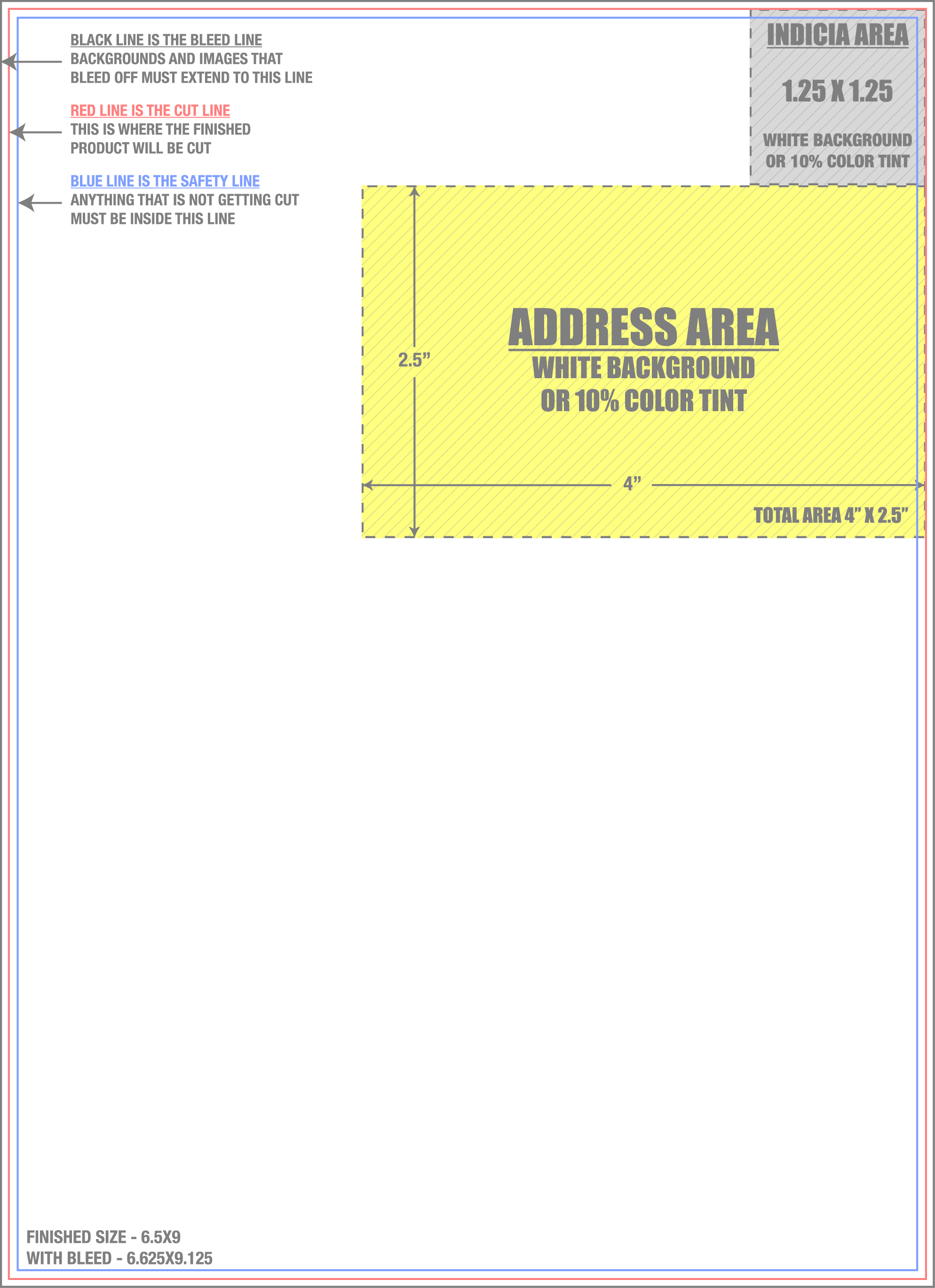 Direct Mail 6.5" x 9" Vertical template