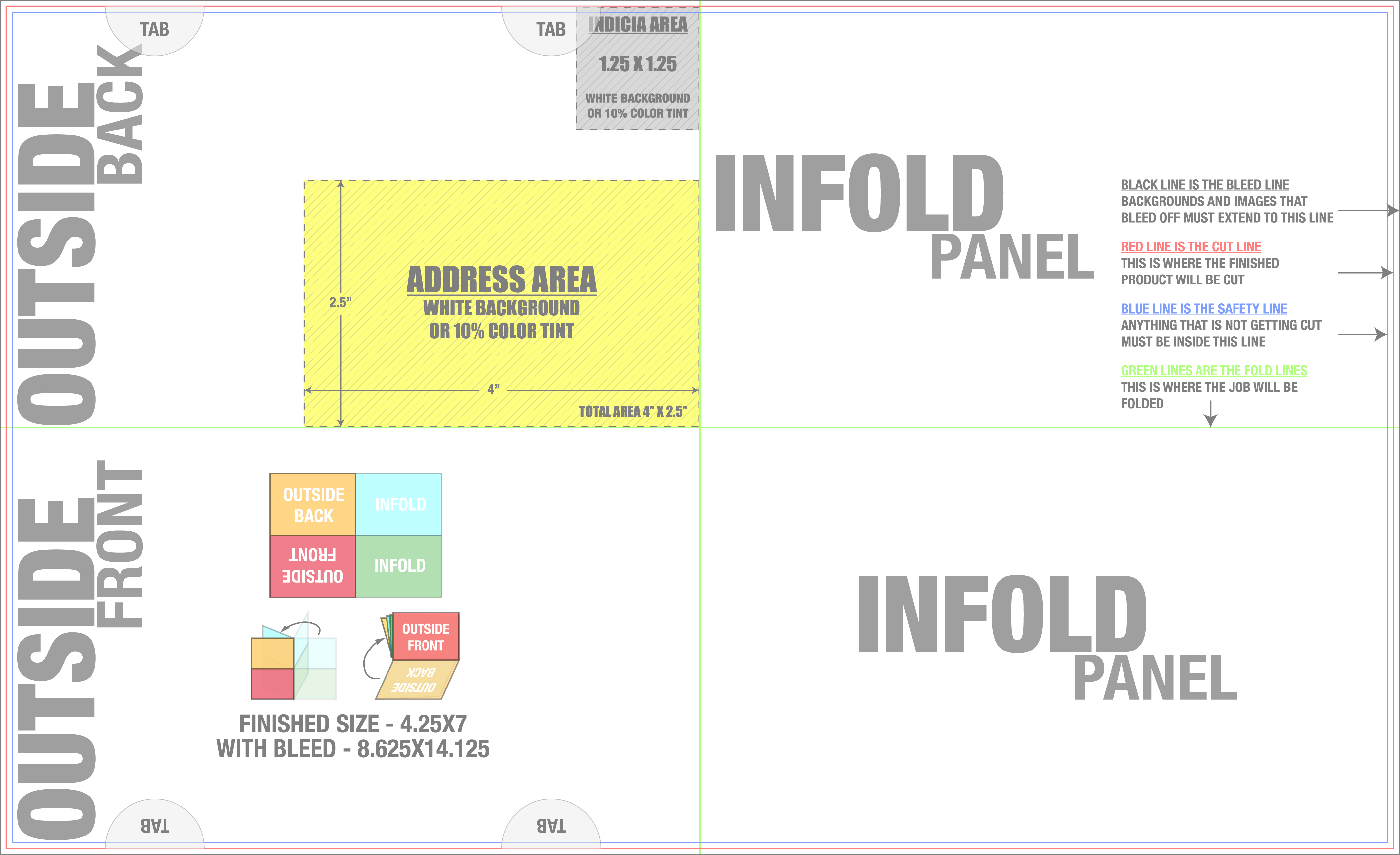 Direct Mail 8.5" x 14" French Fold Front/Outside template