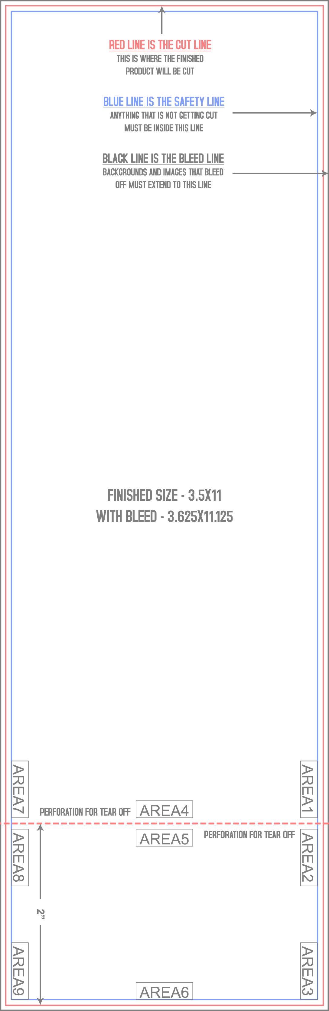 Event Tickets 3.5" x 11" Front (Vertical) template
