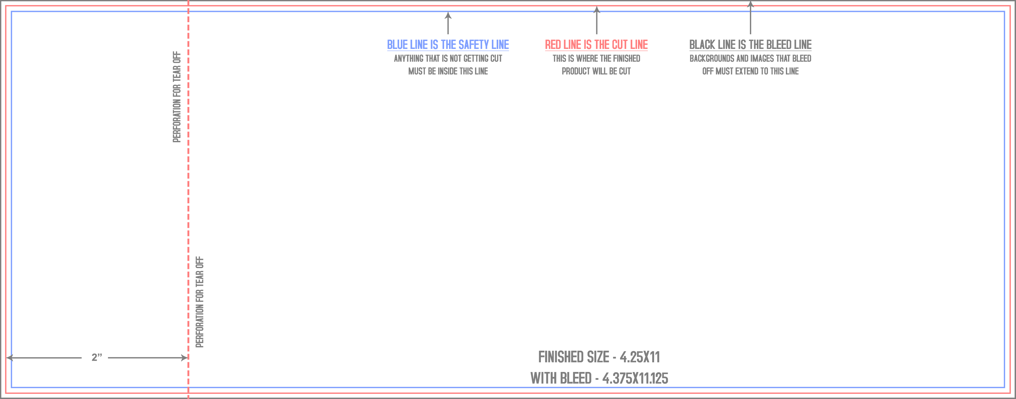 Event Tickets 4.25" x 11" Back (Horizontal) template