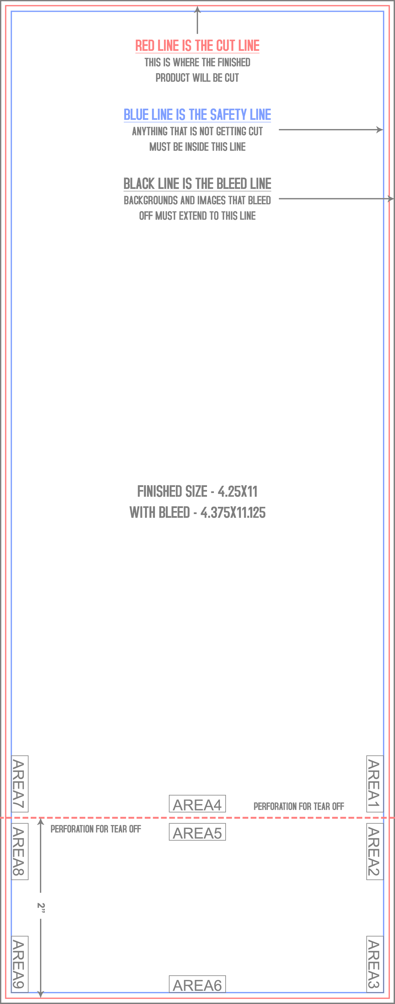 Event Tickets 4.25" x 11" Front (Vertical) template