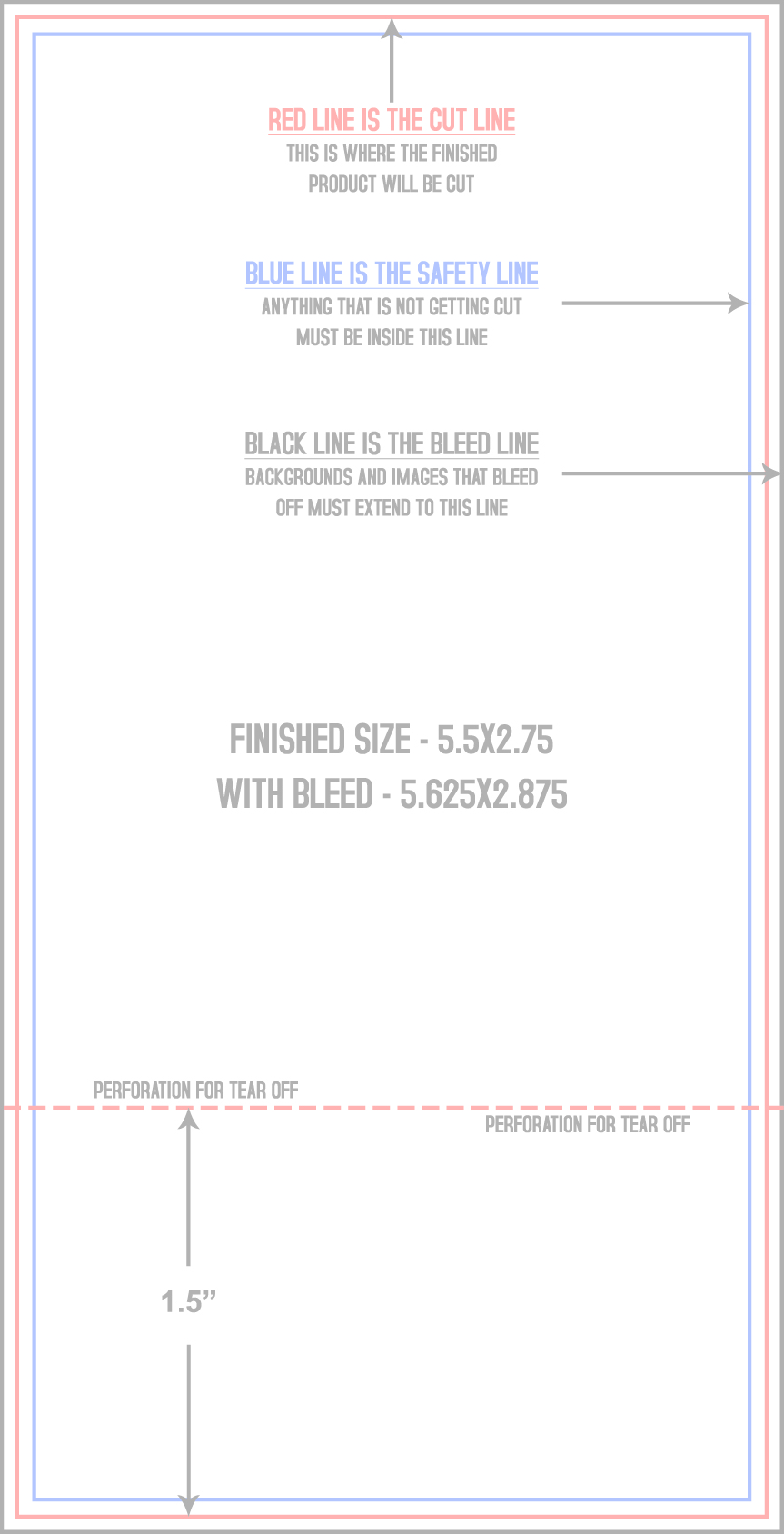 Event Tickets 2.75" x 5.5" Back (Vertical) template