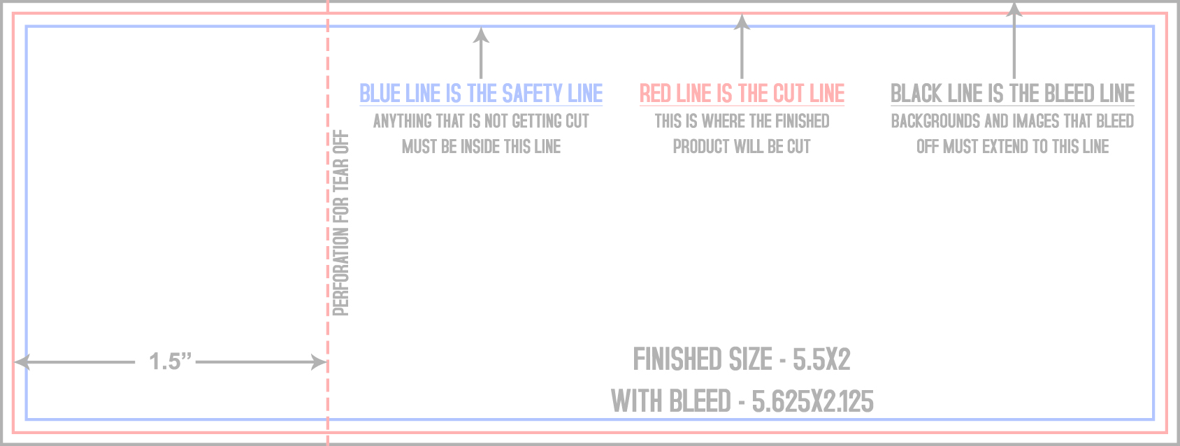 Event Tickets 2" x 5.5" Back (Horizontal) template