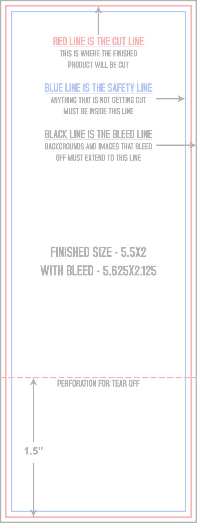 Event Tickets 2" x 5.5" Back (Vertical) template