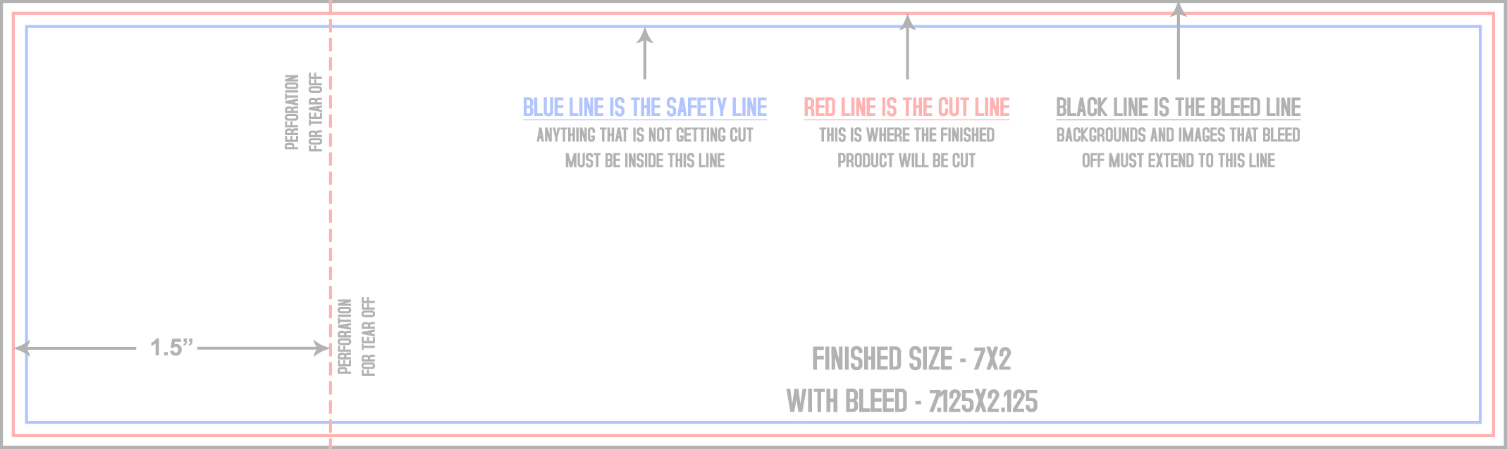 Event Tickets 2" x 7" Back (Horizontal) template