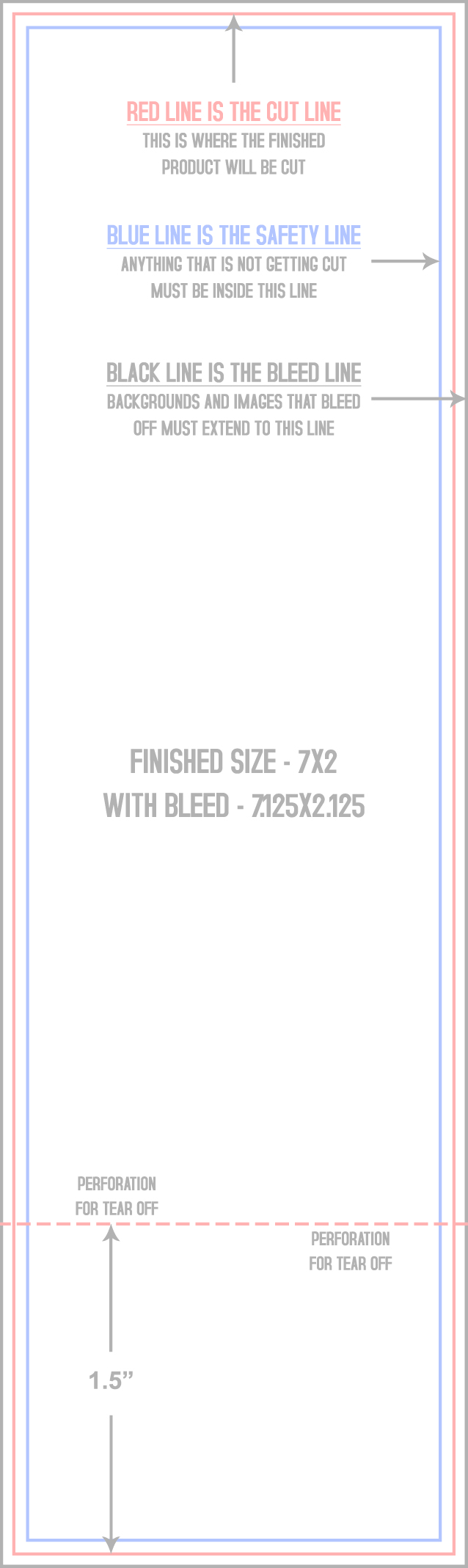 Event Tickets 2" x 7" Back (Vertical) template