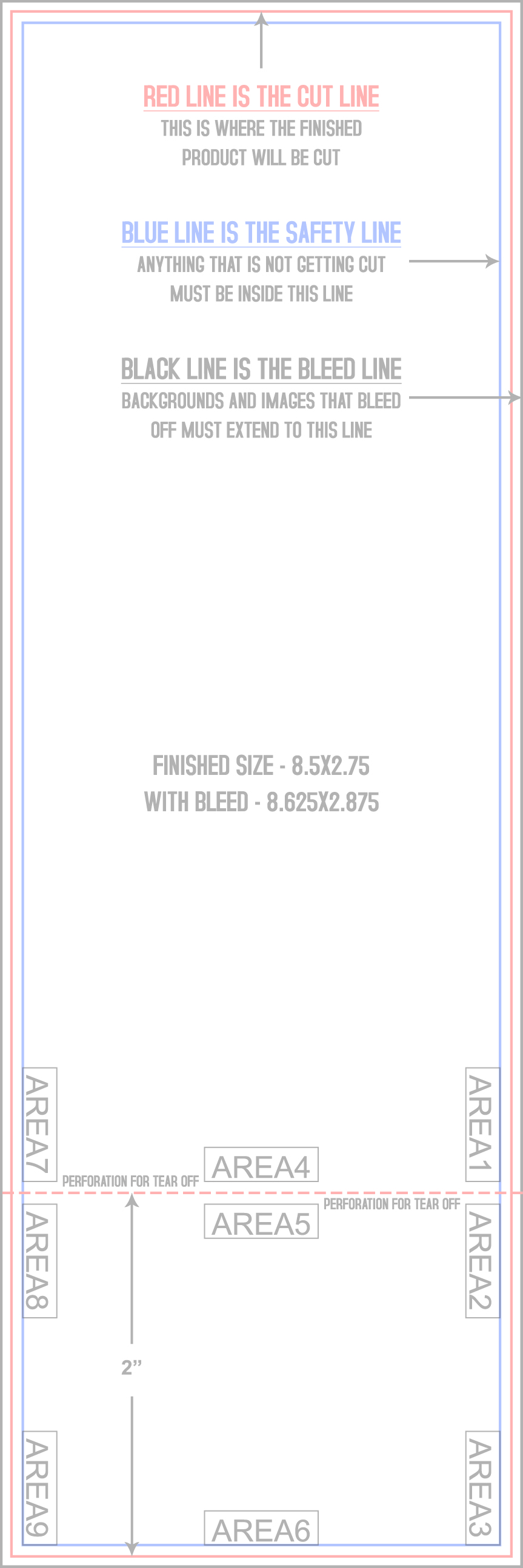 Event Tickets 2.75" x 8.5" Front (Vertical) template