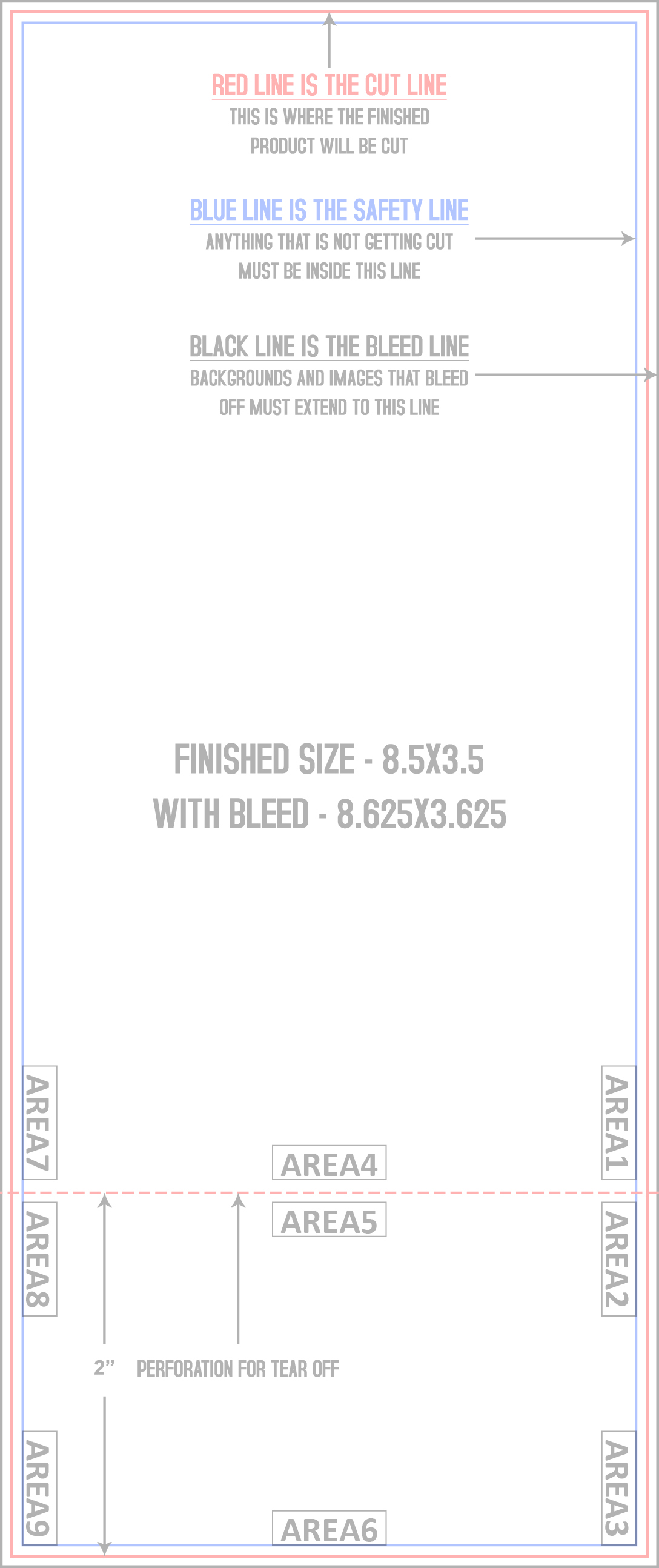 Event Tickets 3.5" x 8.5" Front (Vertical) template