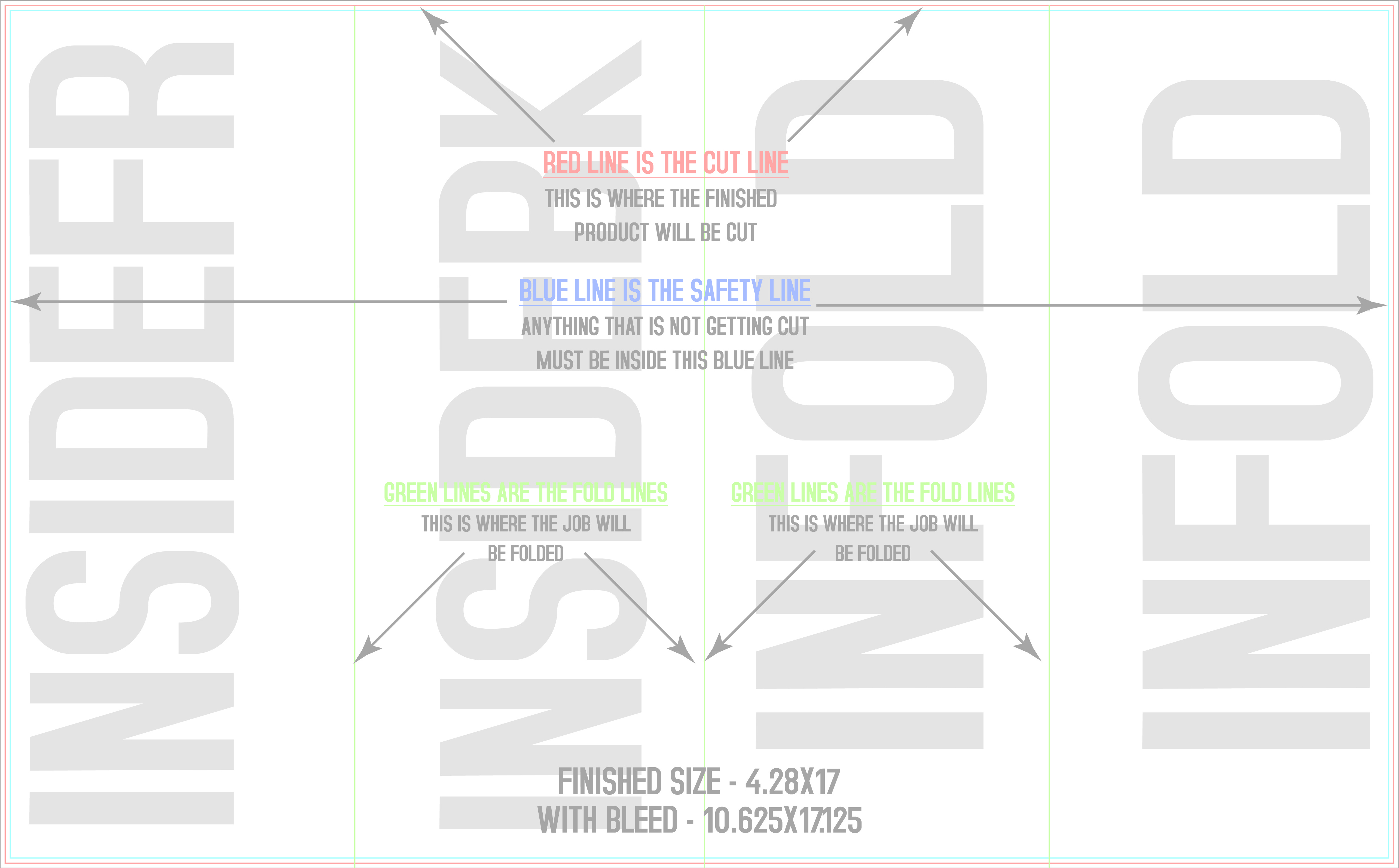 Flyers and Brochures 10.5" x 17" Double Parallel Fold Back/Inside (Horizontal) template