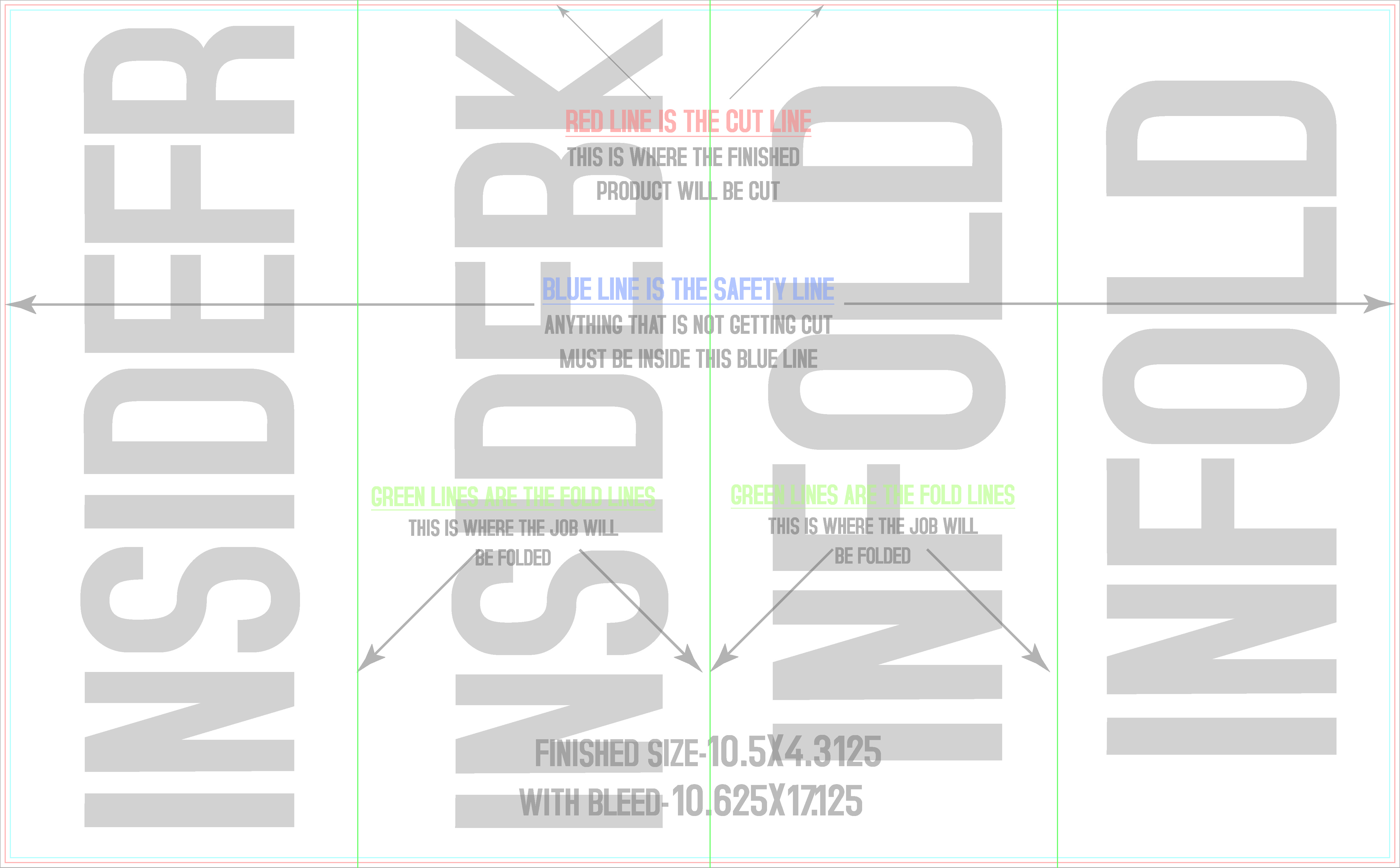 Flyers and Brochures 10.5" x 17" Roll Fold Back/Inside (Horizontal) template