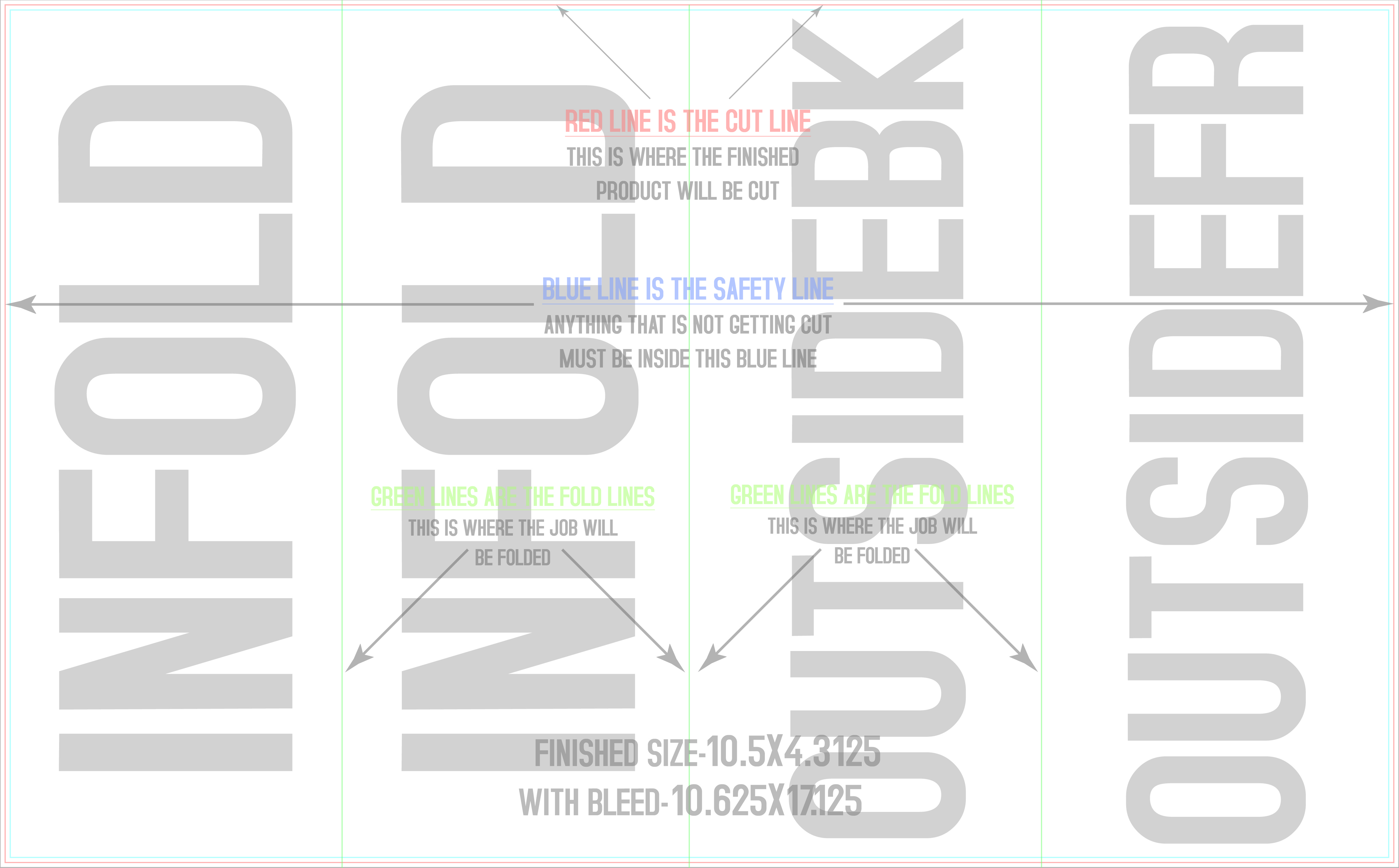 Flyers and Brochures 10.5" x 17" Roll Fold Front/Outside (Horizontal) template