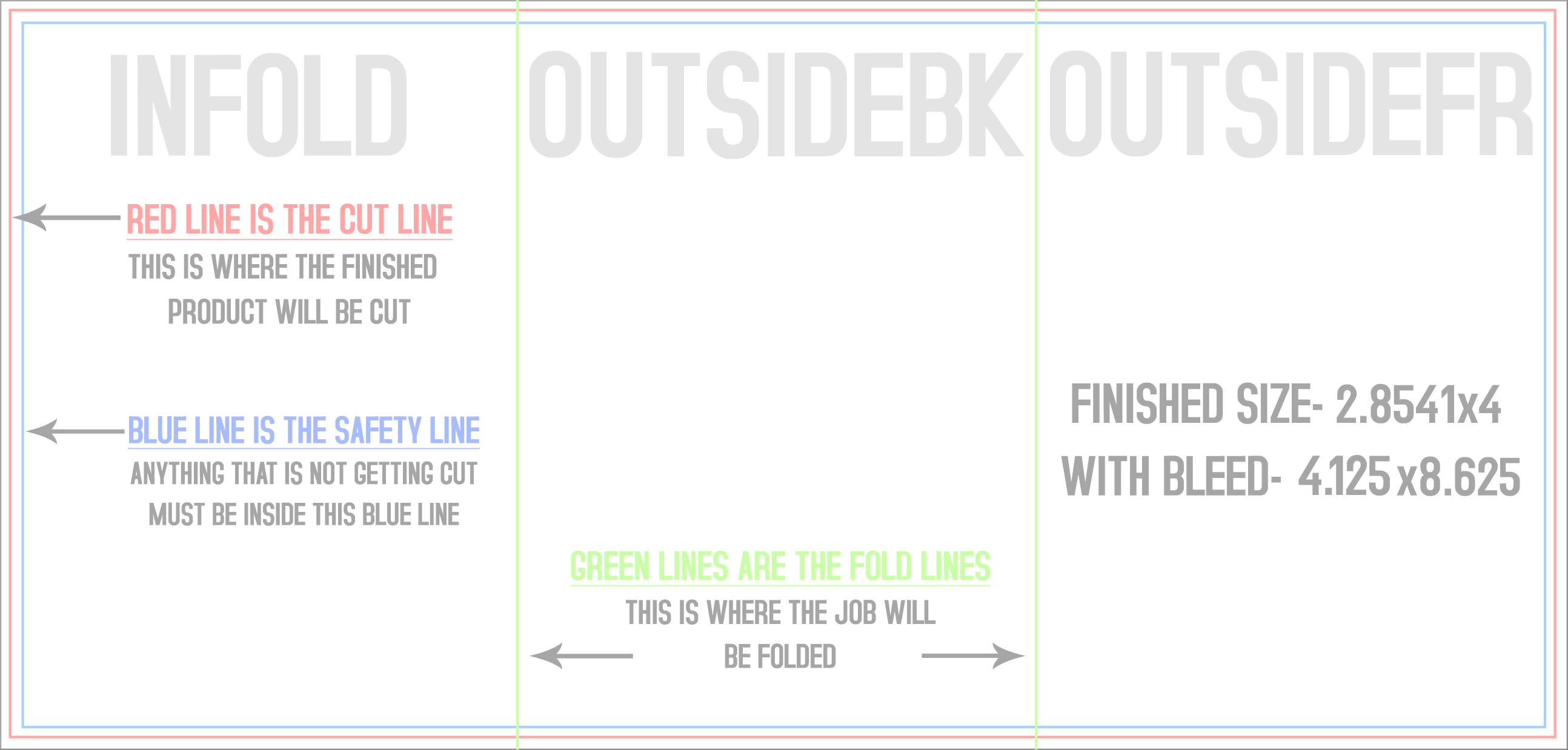 Flyers and Brochures 4" x 8.5" Tri Fold Front/Outside (Horizontal) template