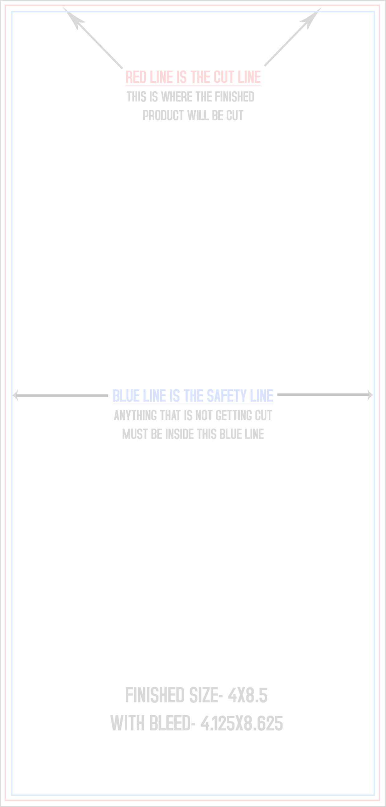Flyers and Brochures 4" x 8.5" Flat (Vertical) template