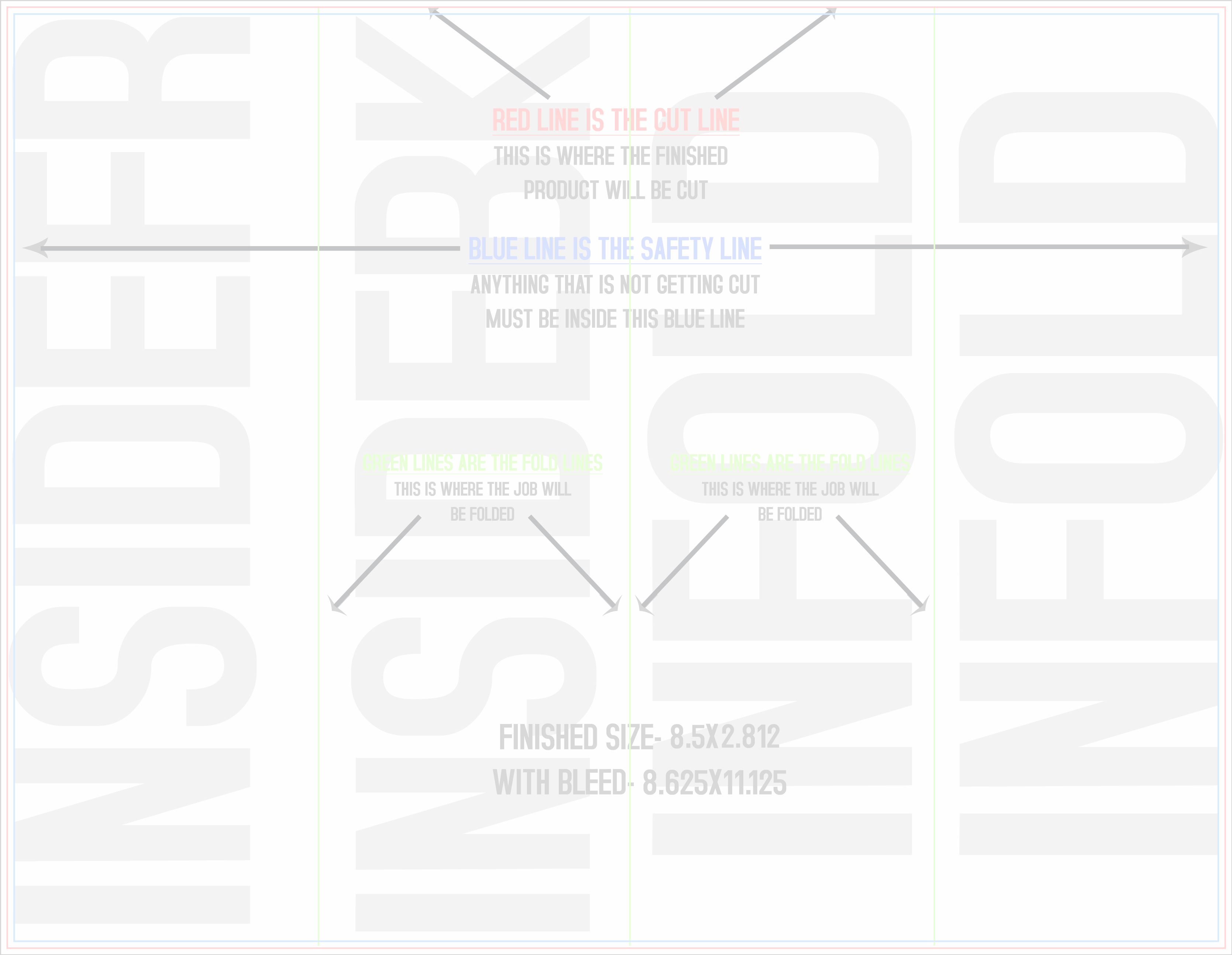 Flyers and Brochures 8.5" x 11" Roll Fold Back/Inside (Horizontal) template
