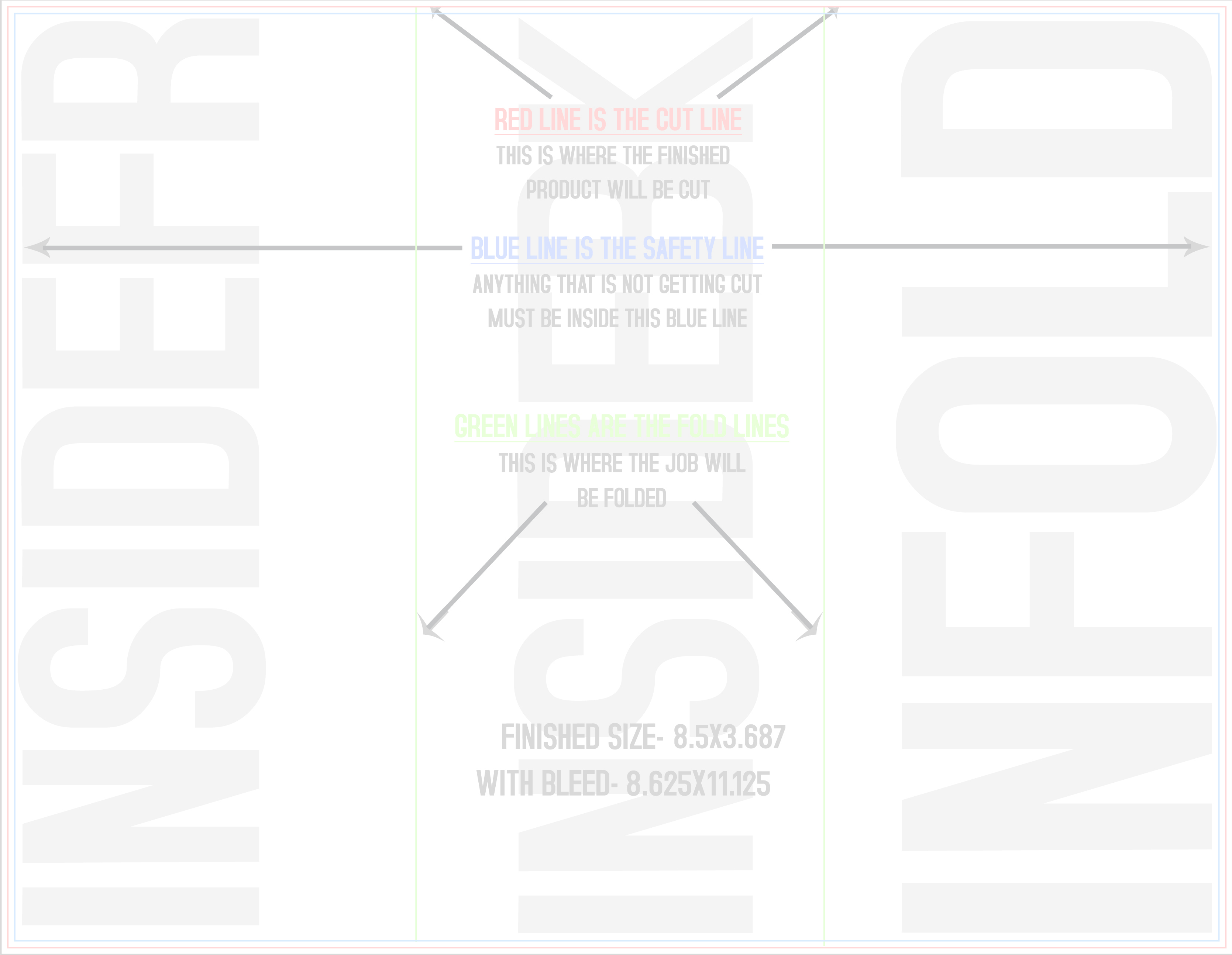 Flyers and Brochures 8.5" x 11" Tri Fold Back/Inside (Horizontal) template