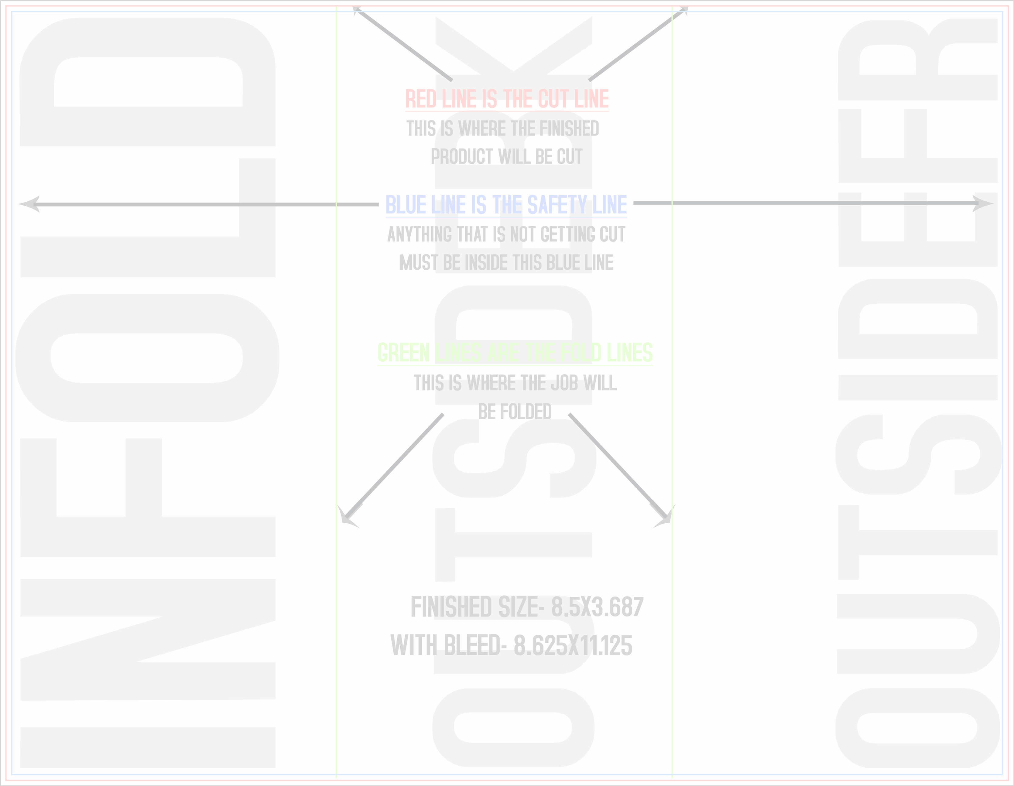 Flyers and Brochures 8.5" x 11" Horizontal( front/outside) template